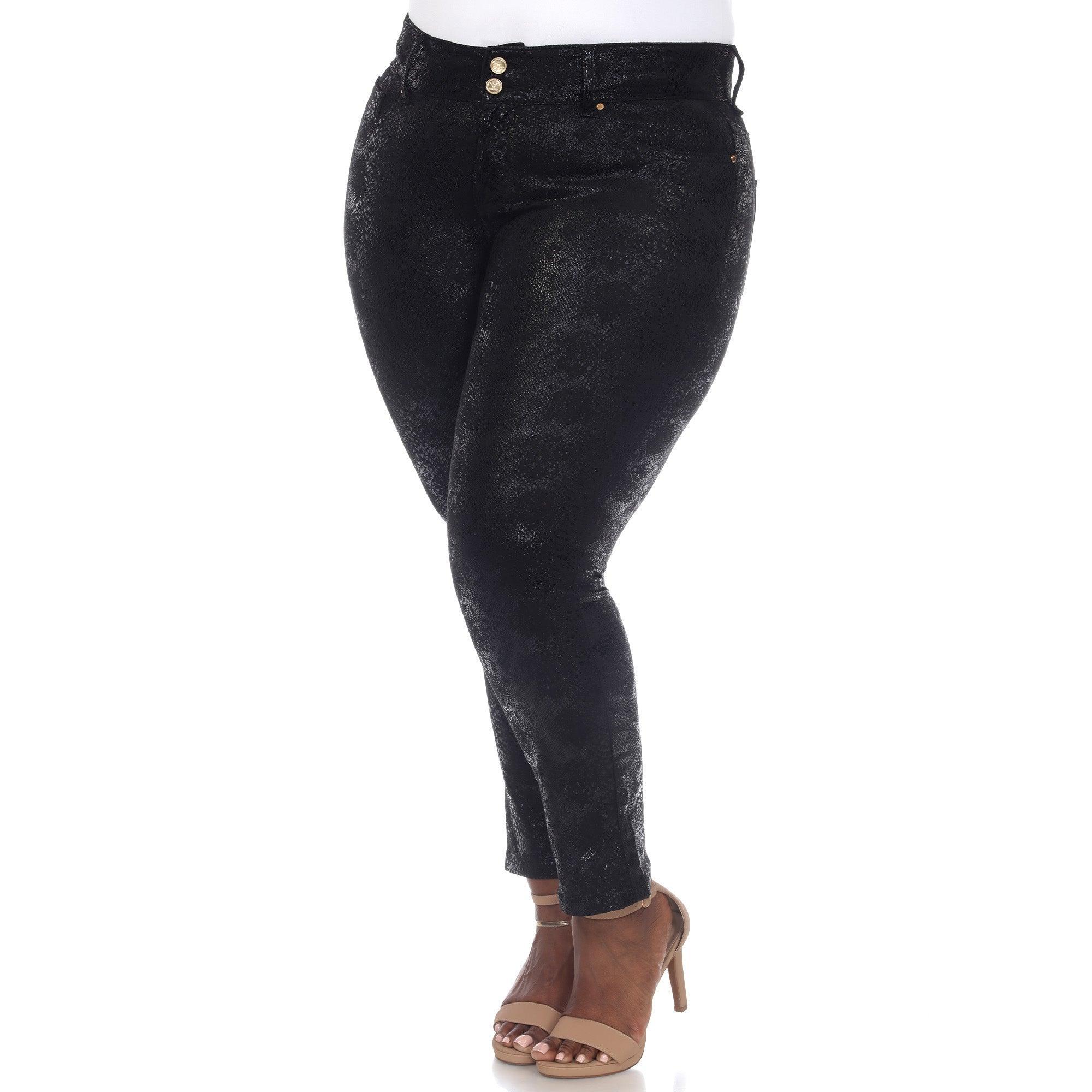 Faux Suede Snake Print Pants Product Image