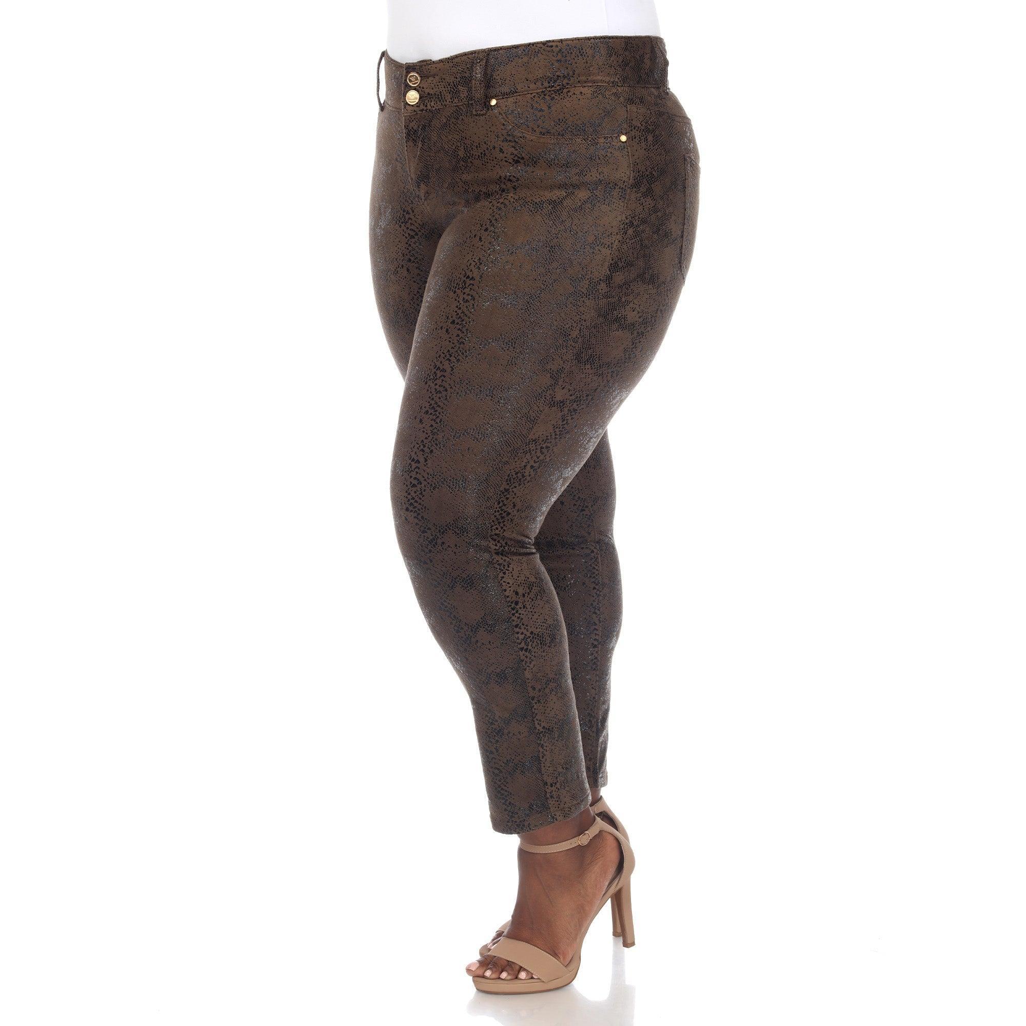 Faux Suede Snake Print Pants Product Image