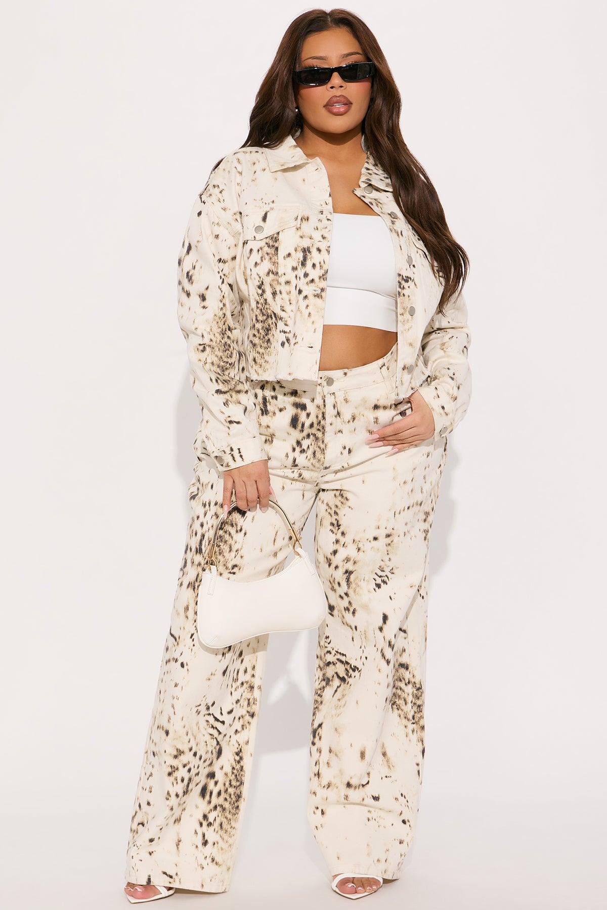 Calexico Non Stretch Printed Wide Leg Jean - White/combo Product Image