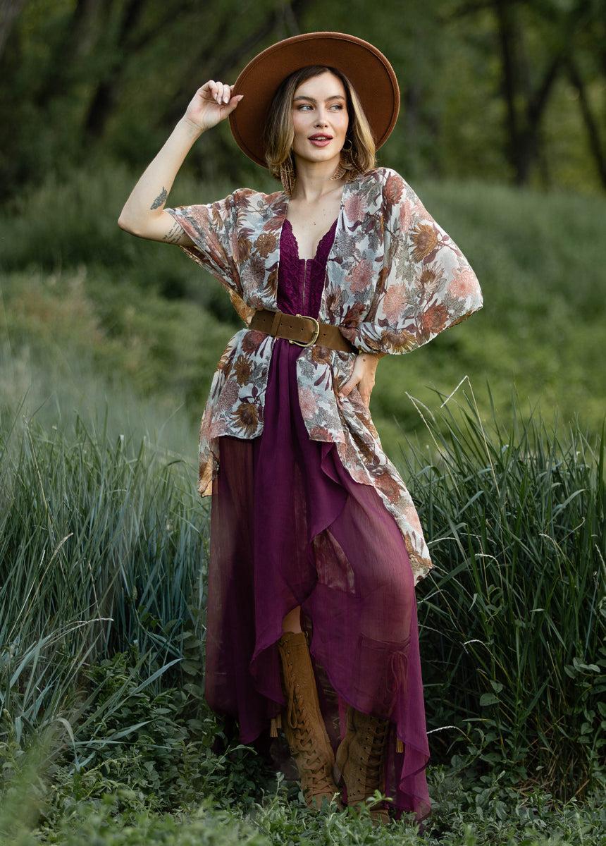Avalon Duster in Ecru Floral Female Product Image