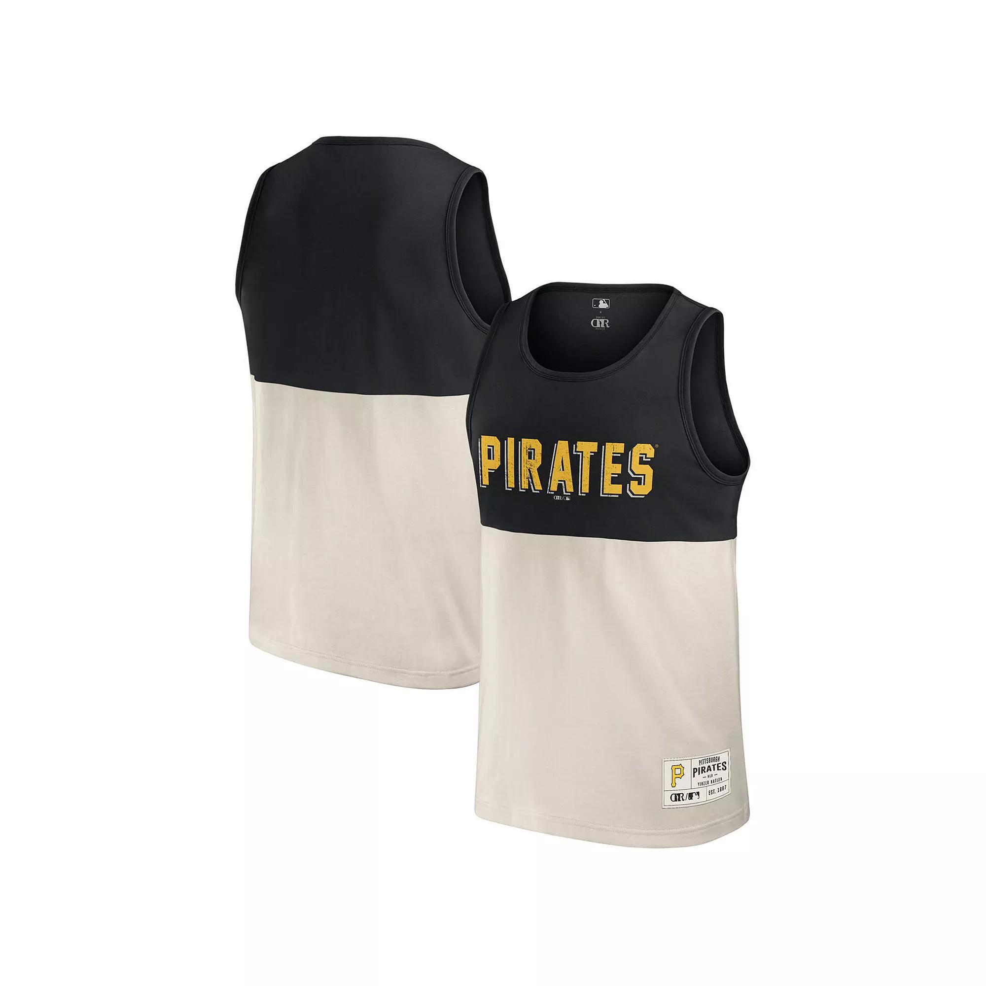 Men's Darius Rucker Collection by Fanatics Black Pittsburgh Pirates Colorblock Tank Top, Size: Large Product Image