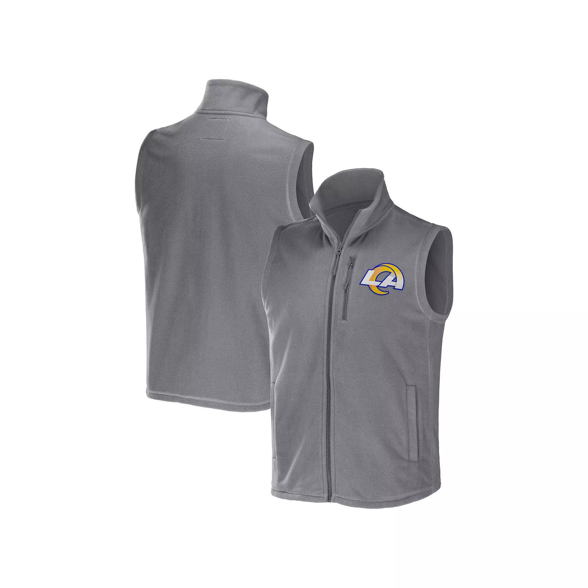 Men's NFL x Darius Rucker Collection by Fanatics Gray Los Angeles Chargers Polar Fleece Full-Zip Vest, Size: XL, Grey Product Image