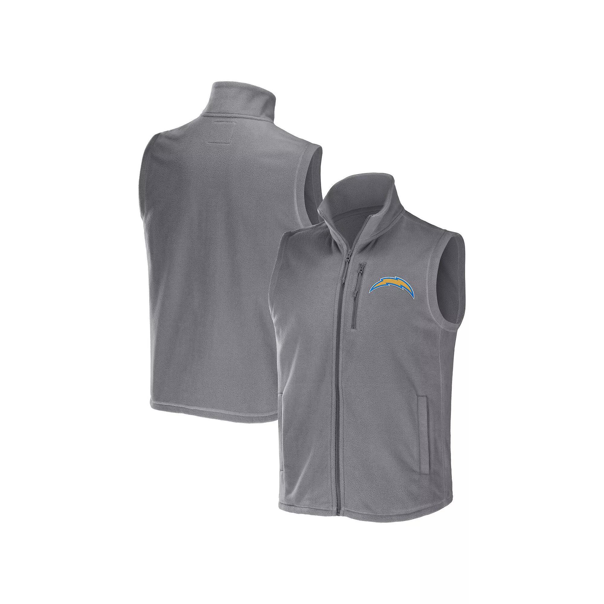 Men's NFL x Darius Rucker Collection by Fanatics Gray Los Angeles Chargers Polar Fleece Full-Zip Vest, Size: XL, Grey Product Image
