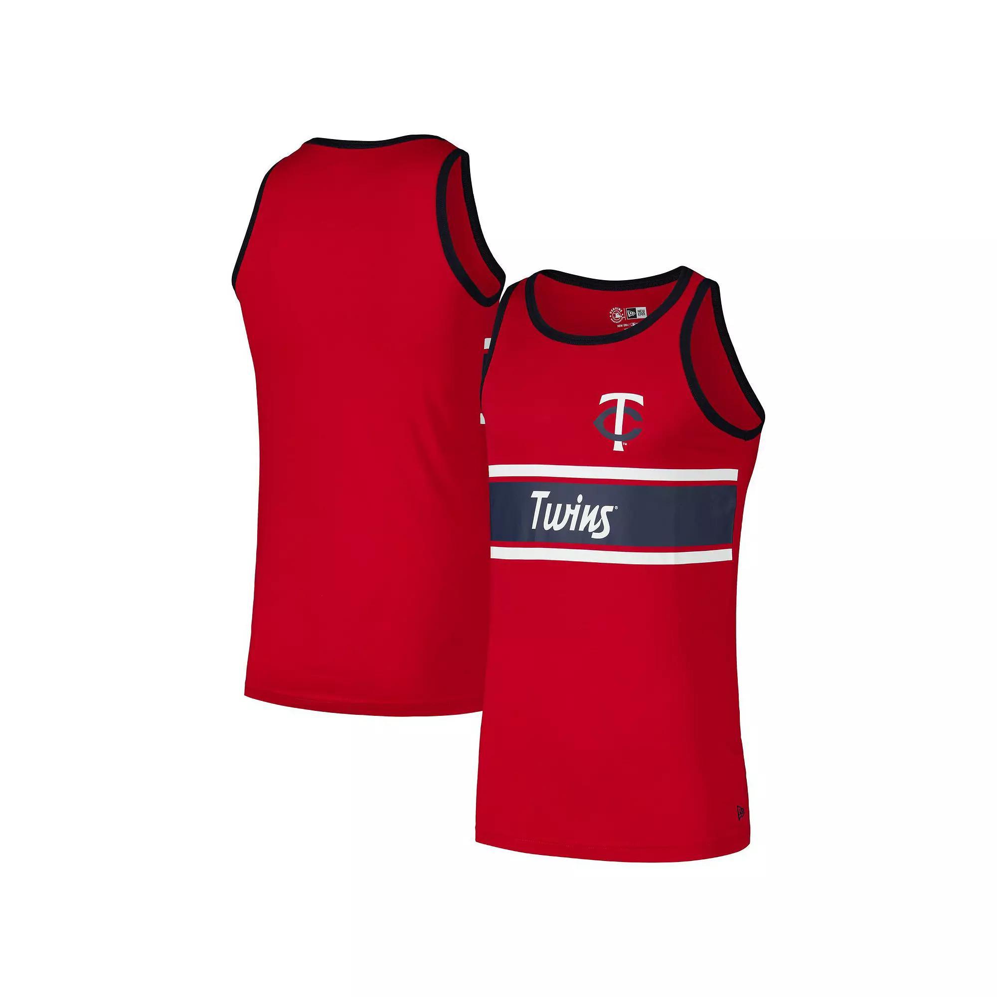 Men's New Era Red Minnesota Twins Jersey Ringer Tank Top, Size: 2XL Product Image