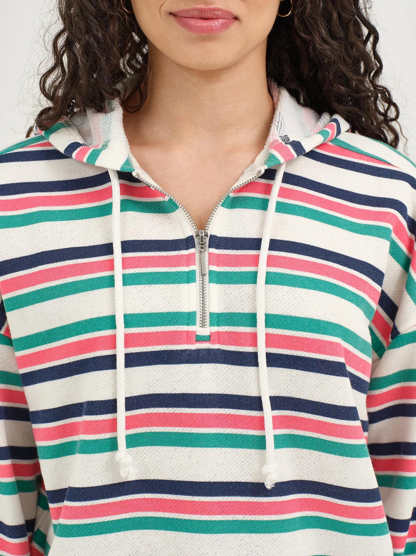 Women's Stripe Quarter Zip Sweatshirt | Women's Tops & Tees | Lee® Product Image