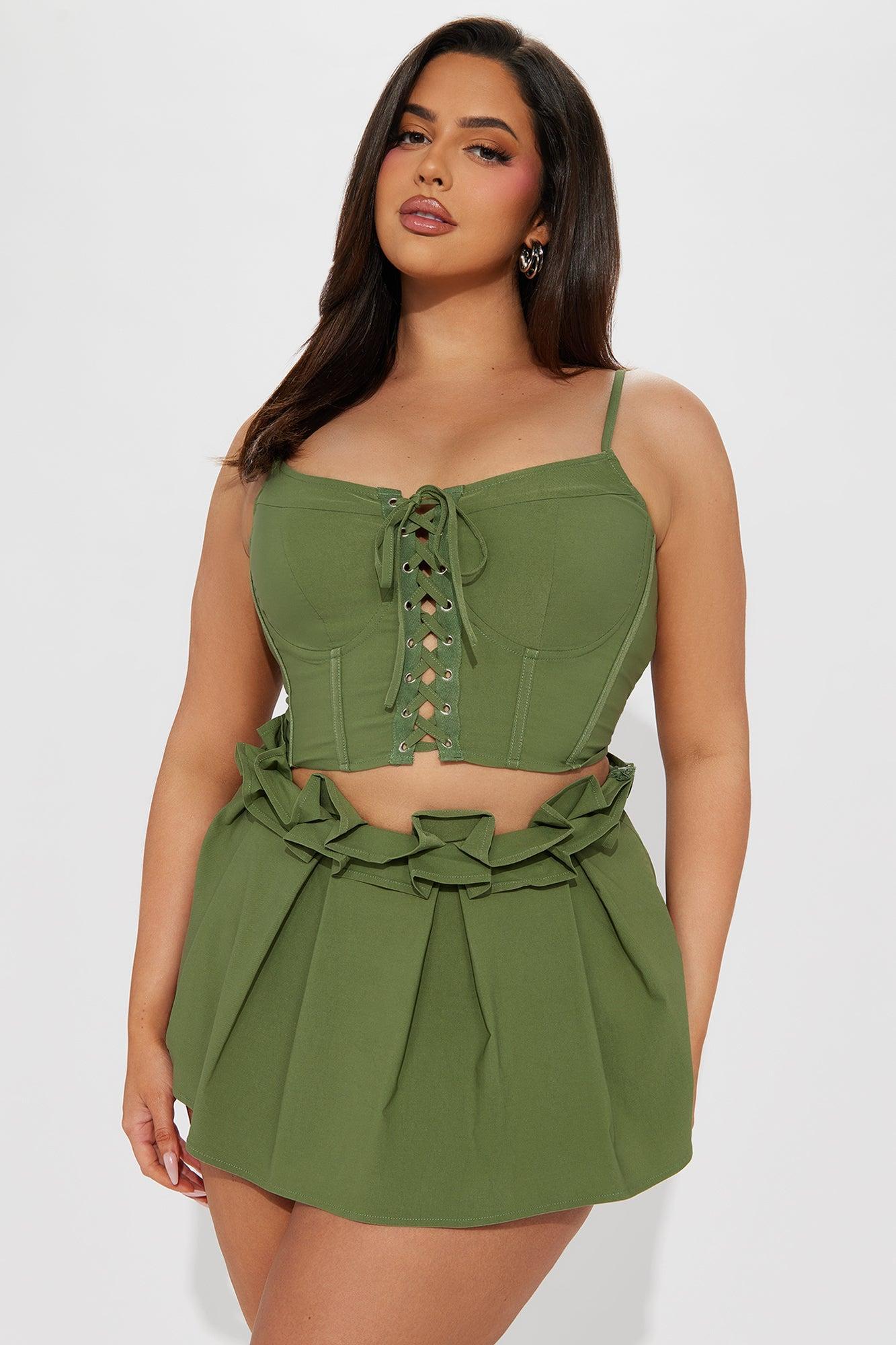 Walked Past You Skort Set - Olive Product Image