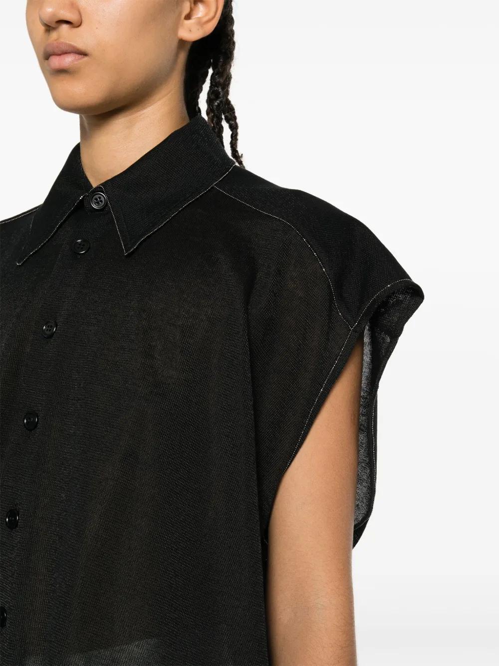 FABIANA FILIPPI Fine-knit Sleeveless Shirt In Black Product Image