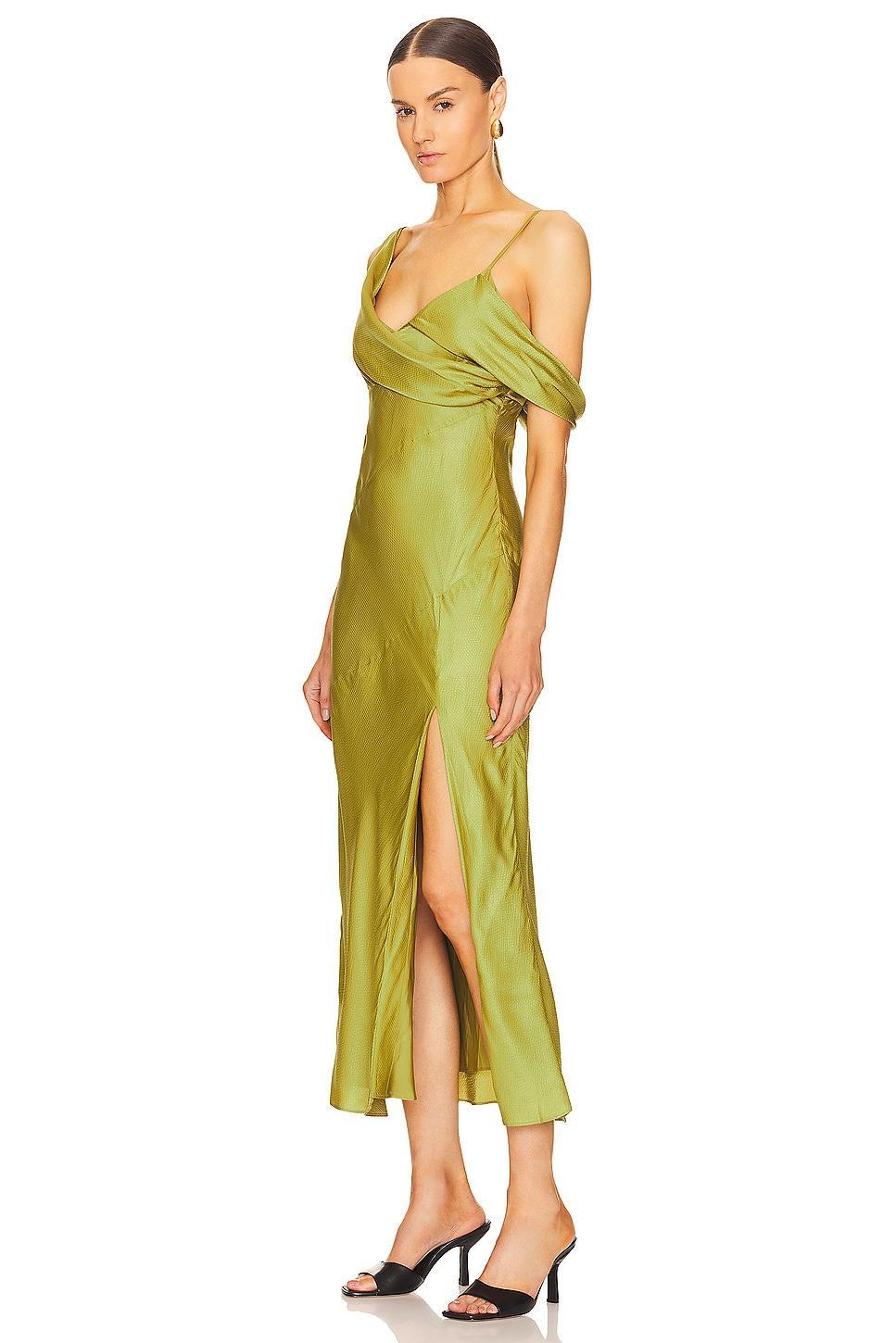 Finley Asymmetrical Draped Midi Dress NICHOLAS Product Image