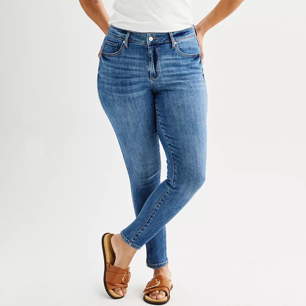 Women's Sonoma Goods For Life® Mid-Rise Curvy Skinny Jeans, Size: 12 Regular, Medium Blue Product Image