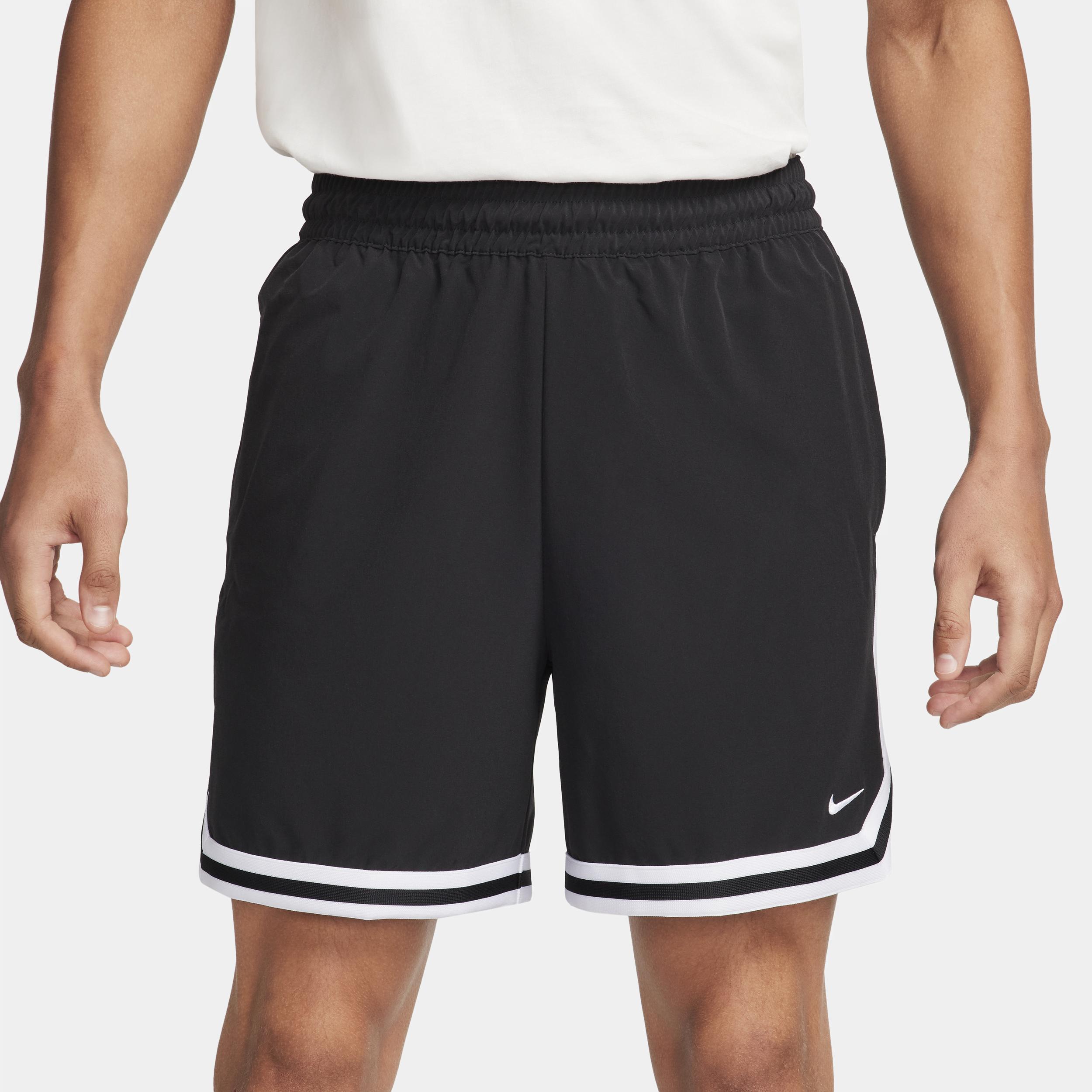 Nike Mens Dri-FIT DNA UV Woven 6 Basketball Shorts in Black/White Product Image