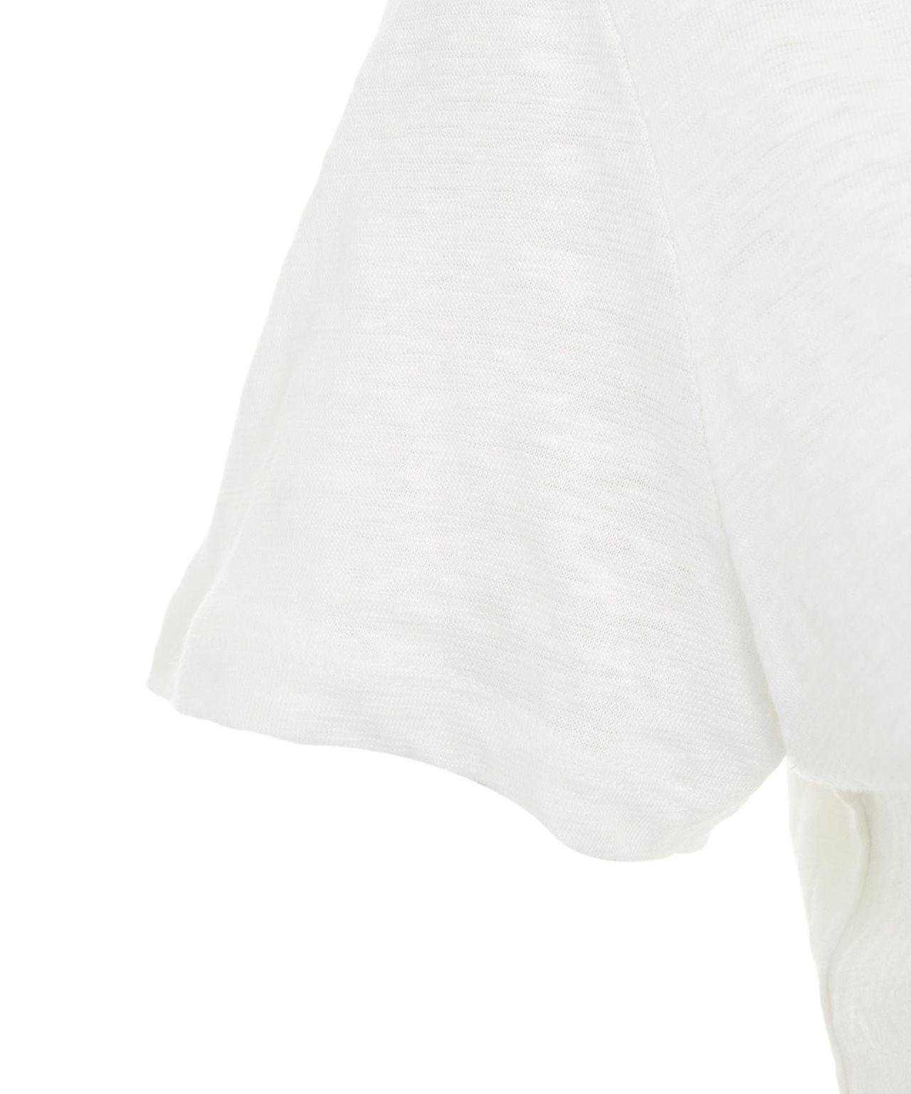 Linen T-shirt with V-neck Product Image