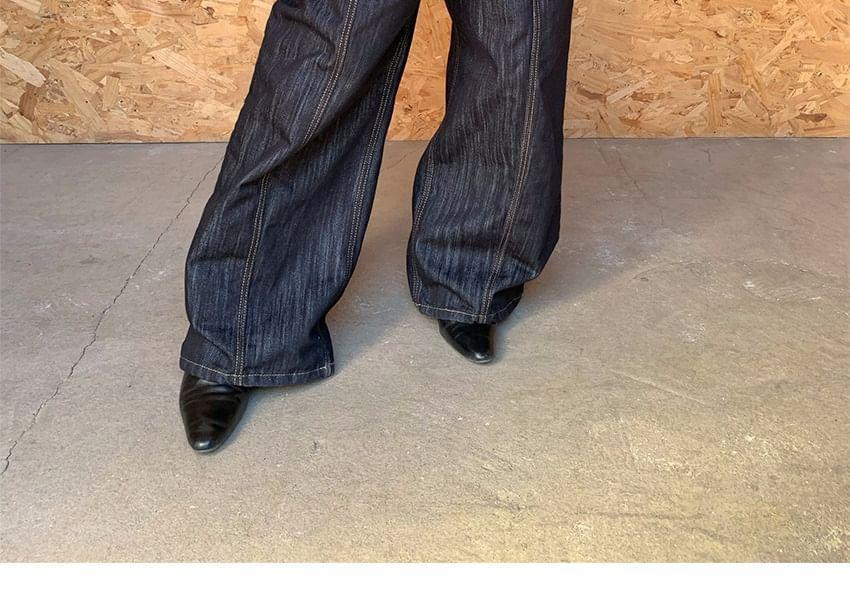 Mid Rise Washed Wide Leg Jeans Product Image