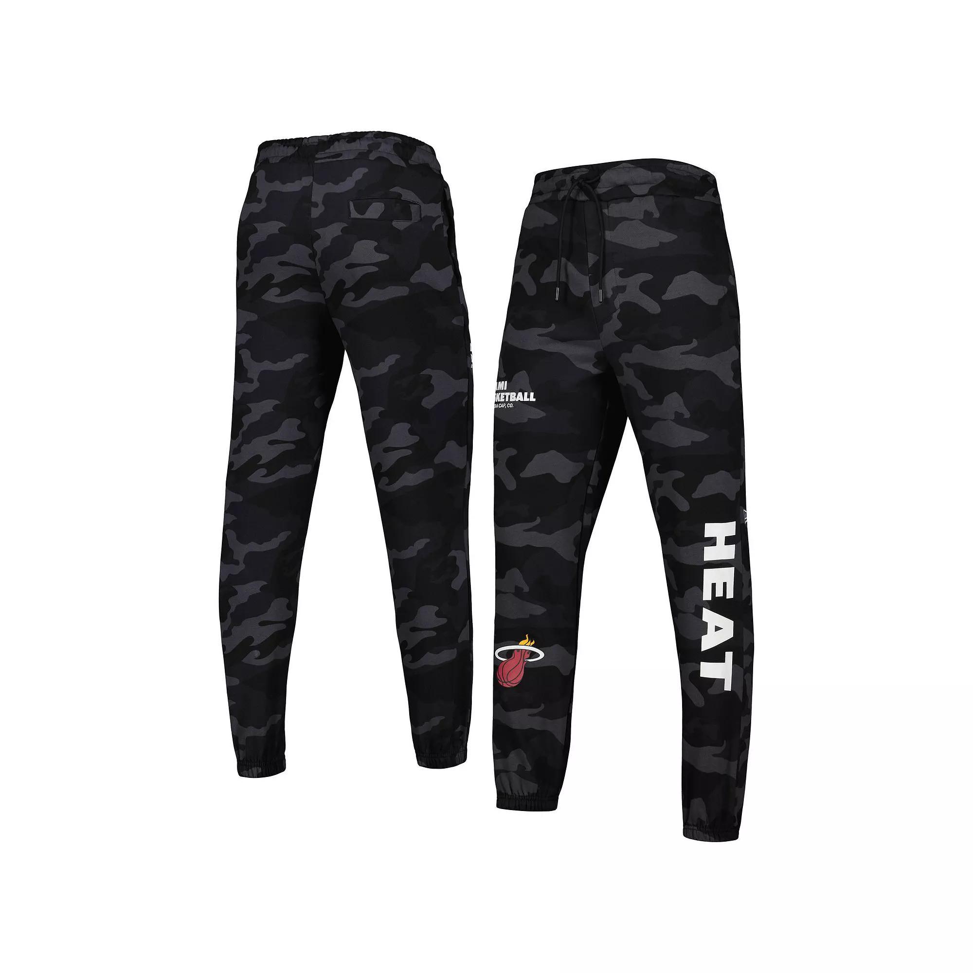 Men's New Era Black/Camo Miami Heat Tonal Joggers, Size: 3XL Product Image