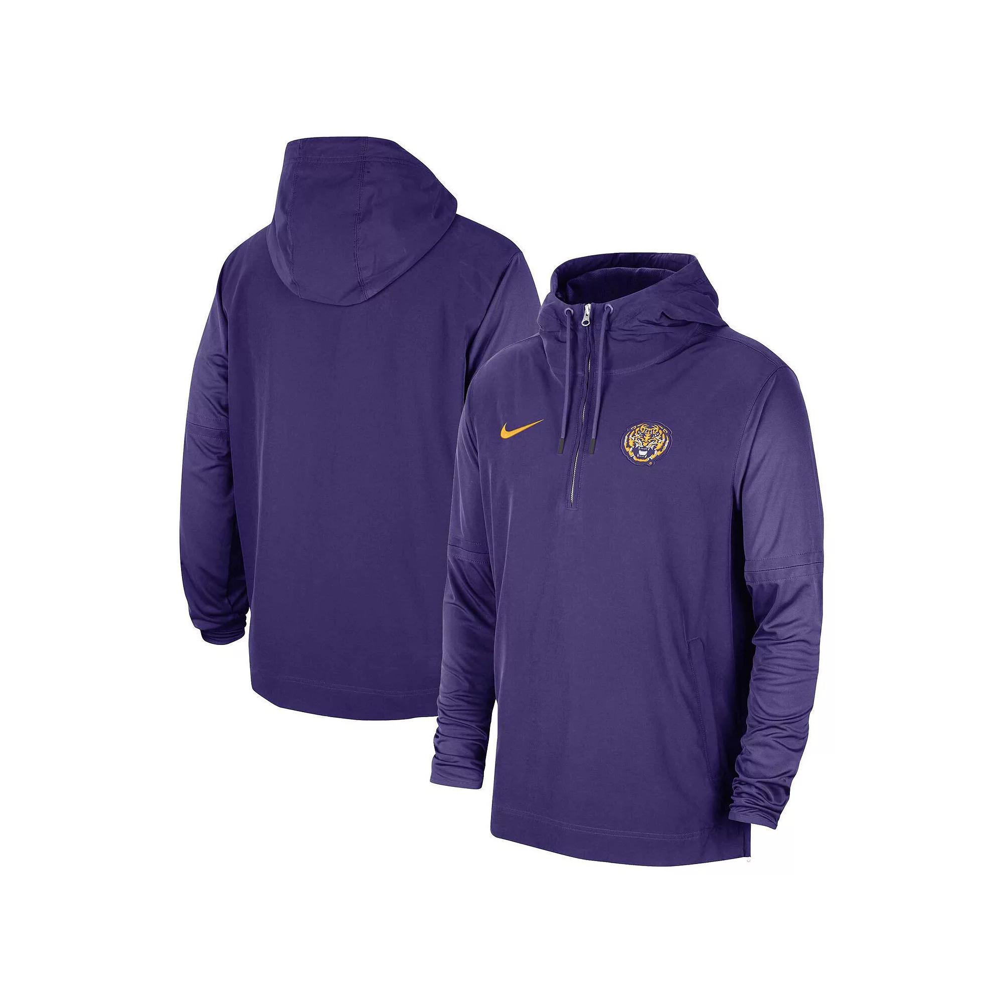 Men's Nike Purple LSU Tigers 2023 Sideline Player Quarter-Zip Hoodie Jacket, Size: XL Product Image