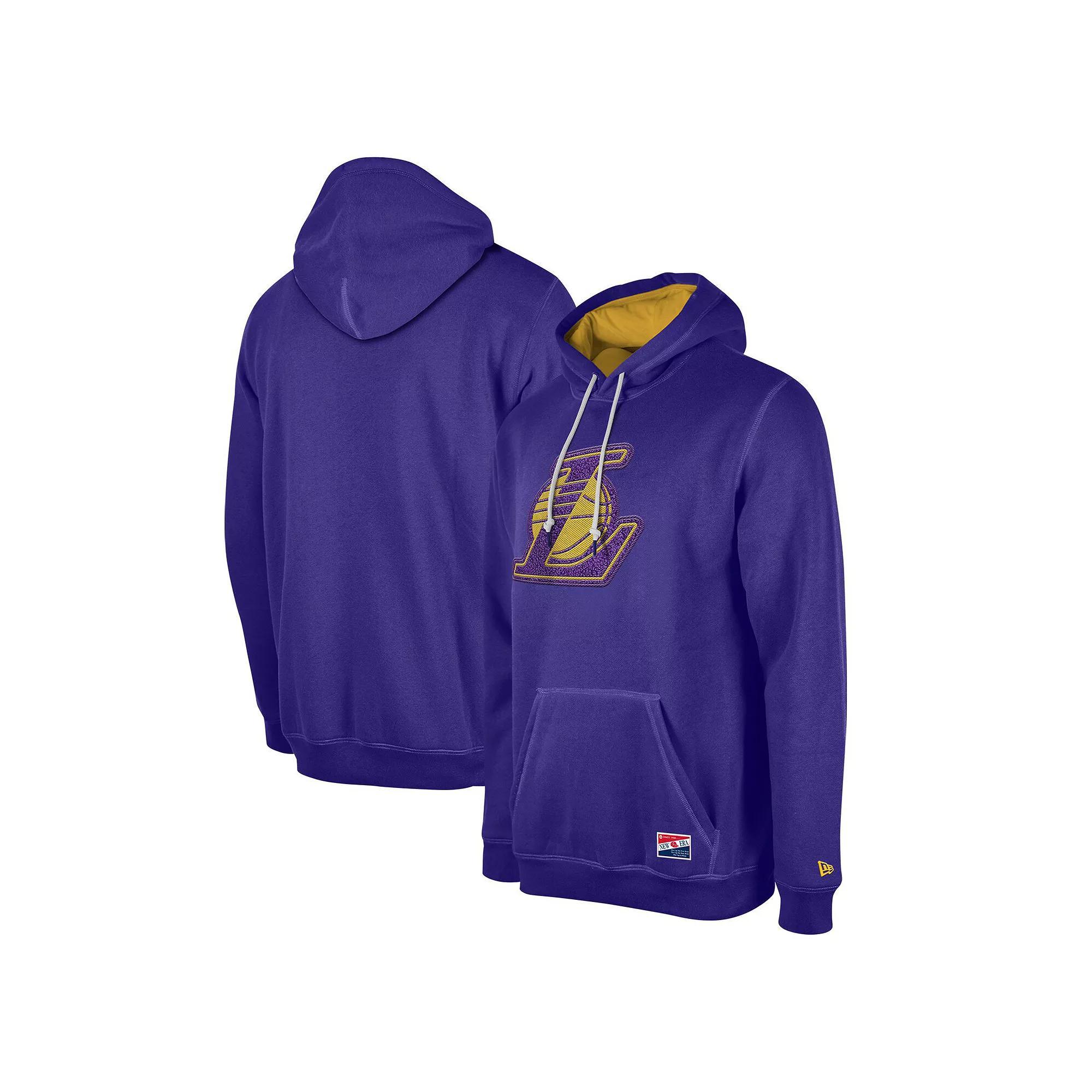 Men's New Era  Purple Los Angeles Lakers Corduroy��Applique Pullover Hoodie, Size: Medium Product Image
