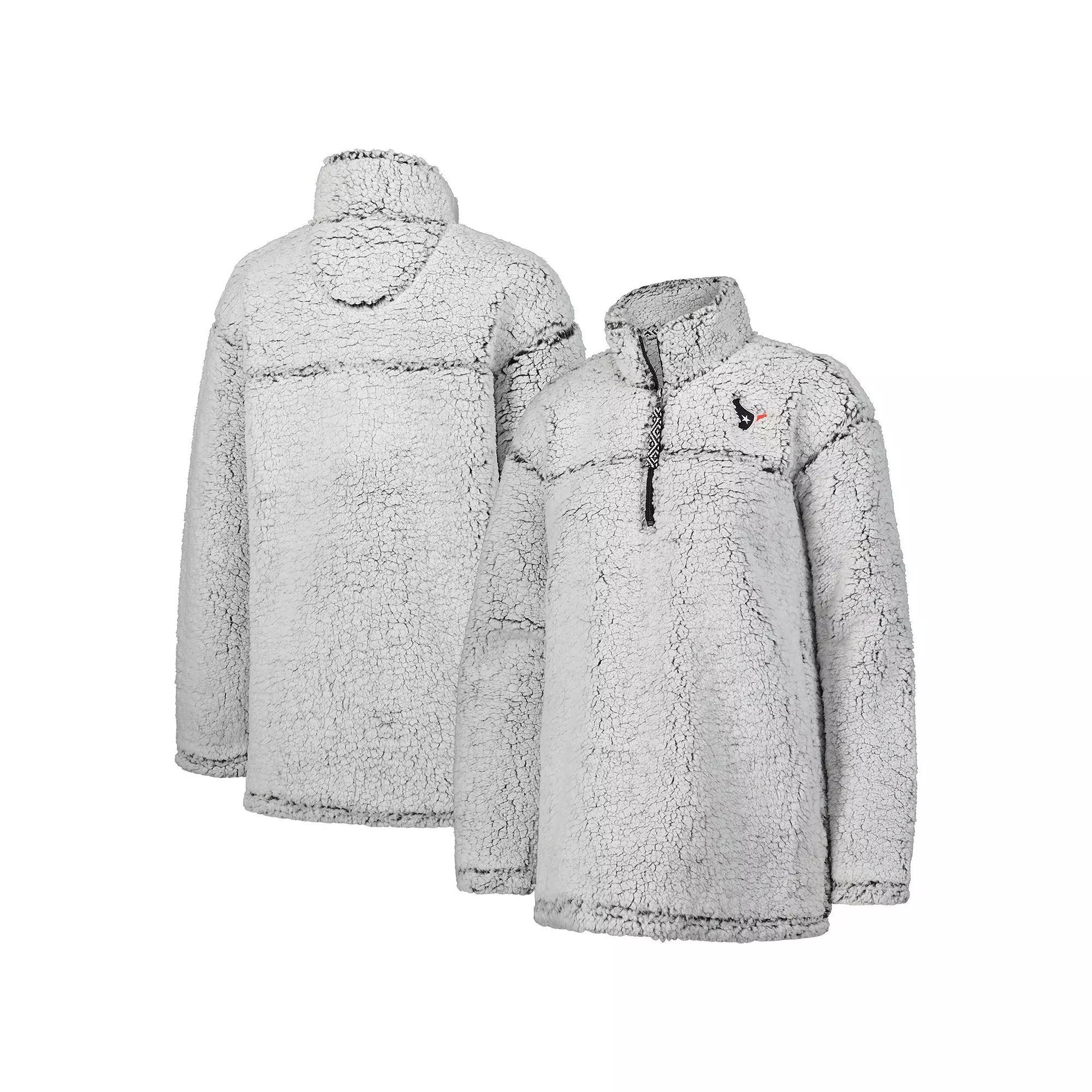 Women's G-III 4Her by Carl Banks Gray Houston Texans Sherpa Quarter-Zip Jacket, Size: Medium, Grey Product Image