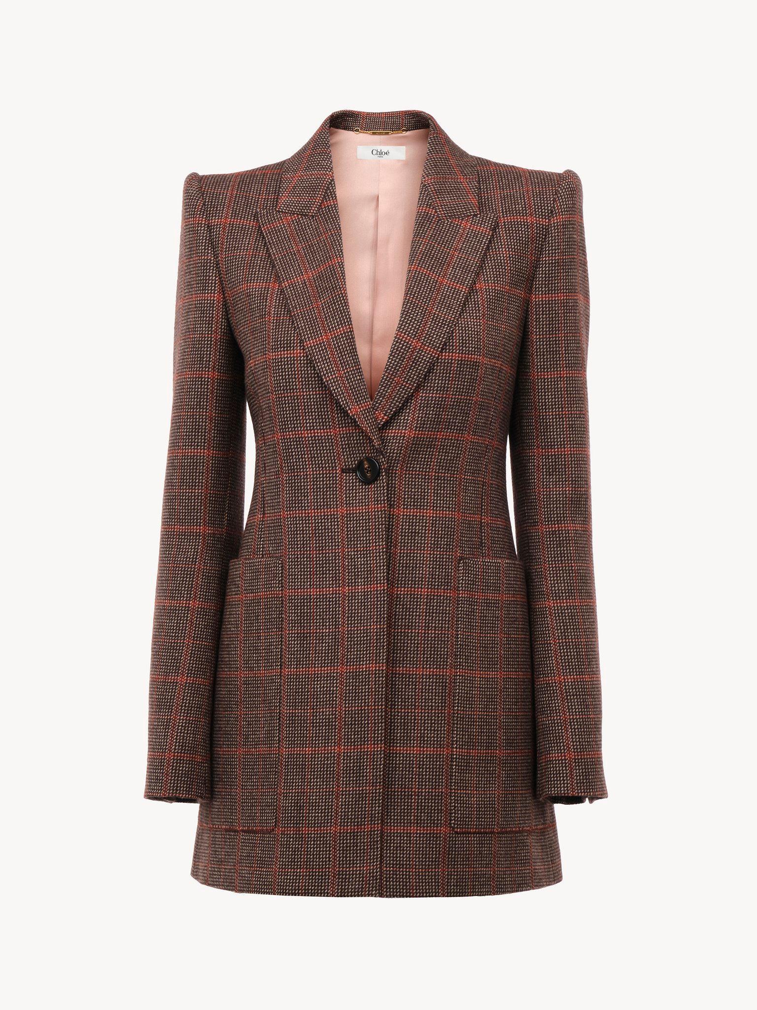 Tailored jacket in check wool Product Image
