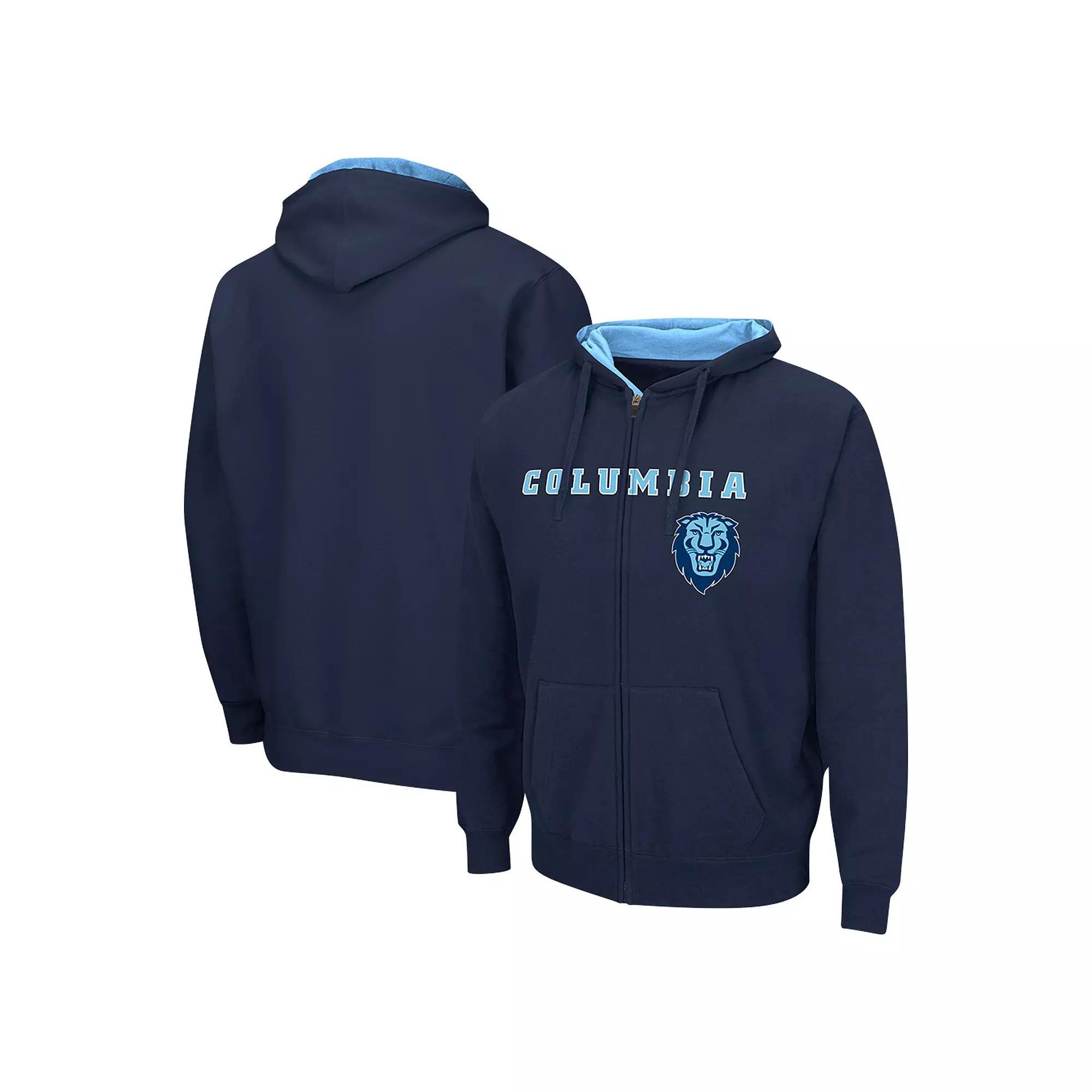 Men's Colosseum Navy Columbia University Arch & Logo 3.0 Full-Zip Hoodie, Size: 3XL, Nc2 Blue Product Image