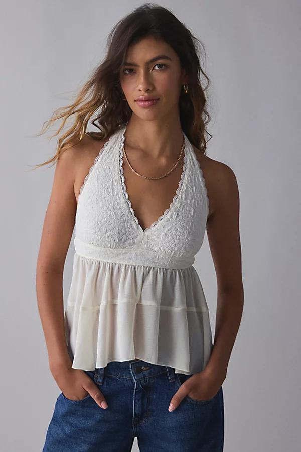 Kimchi Blue Lindsey Tiered Babydoll Halter Top Womens at Urban Outfitters Product Image