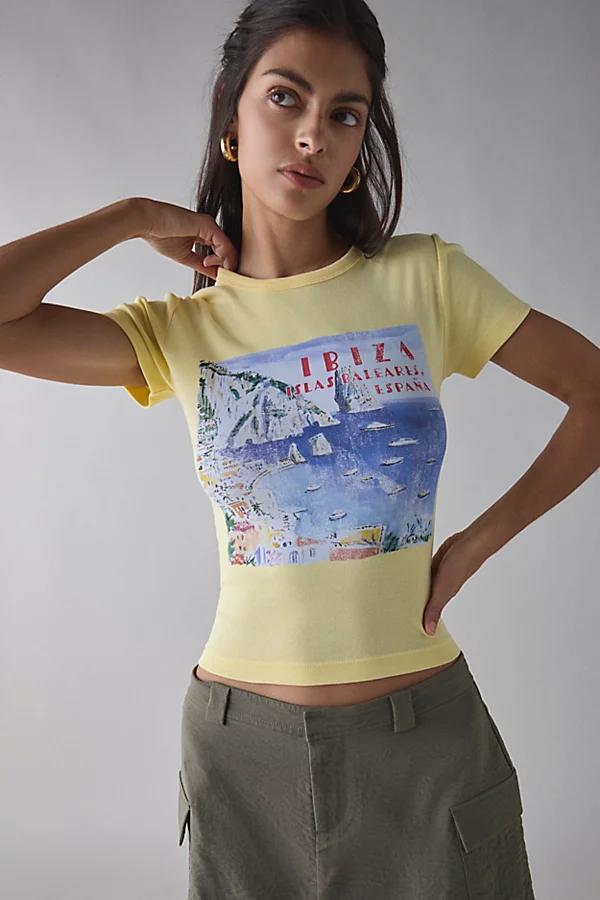 Destination Watercolor Graphic Cotton Baby Tee Womens at Urban Outfitters Product Image