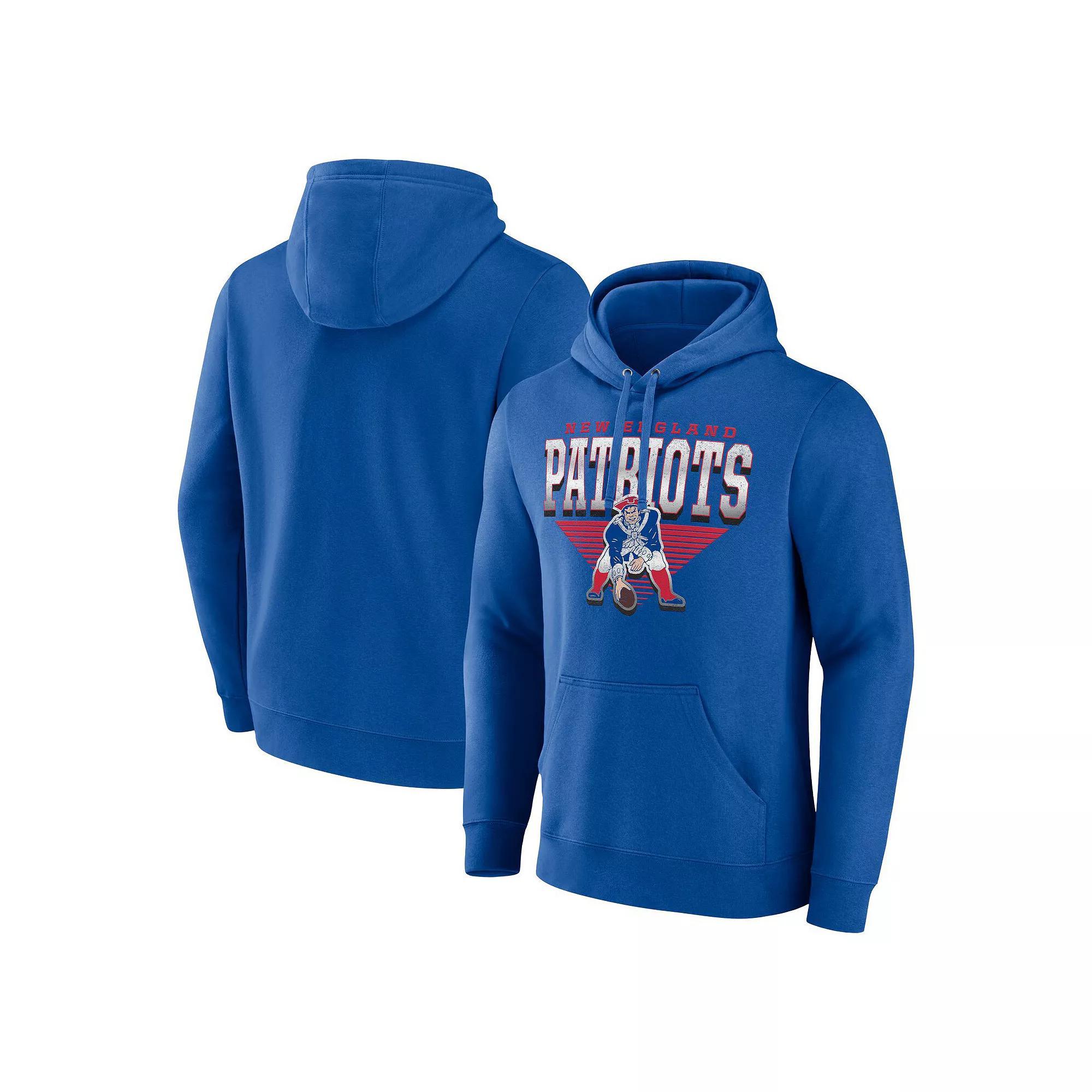 Men's Fanatics Royal New England Patriots Geometric Chrome Pullover Hoodie, Size: XL, Blue Product Image