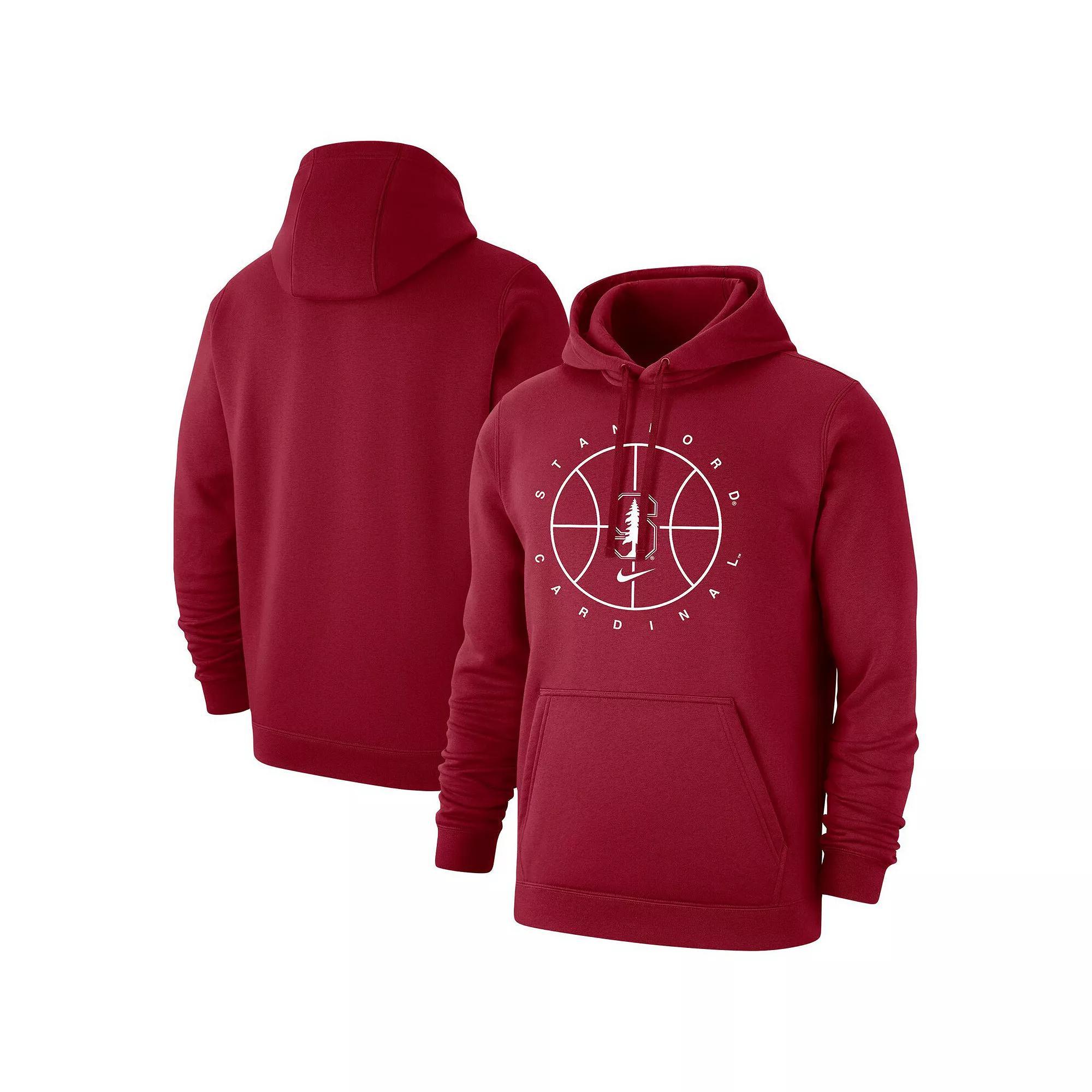 Men's Nike Cardinal Stanford Cardinal Basketball Icon Club Fleece Pullover Hoodie, Size: 2XL, Red Product Image