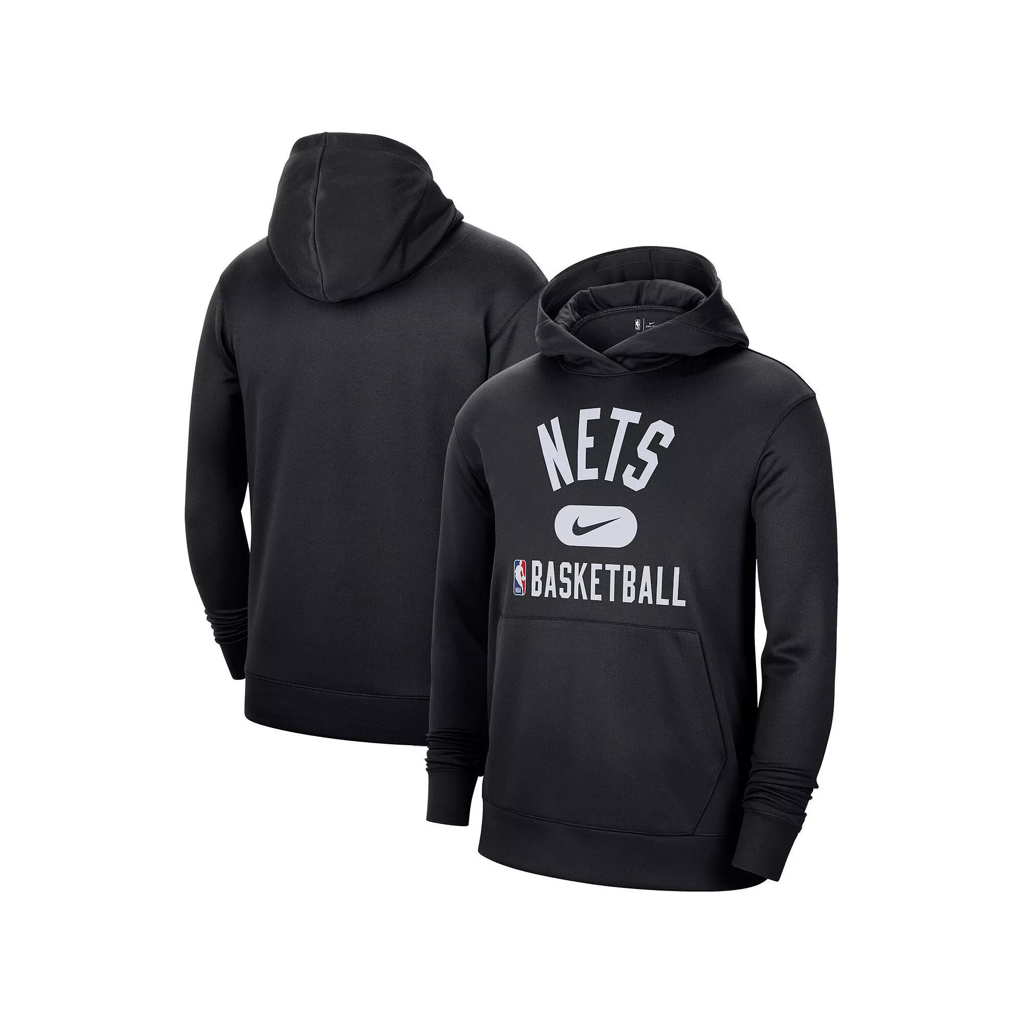Men's Nike Black Brooklyn Nets 2021-2022 Spotlight On Court Performance Practice Pullover Hoodie, Size: Medium Product Image