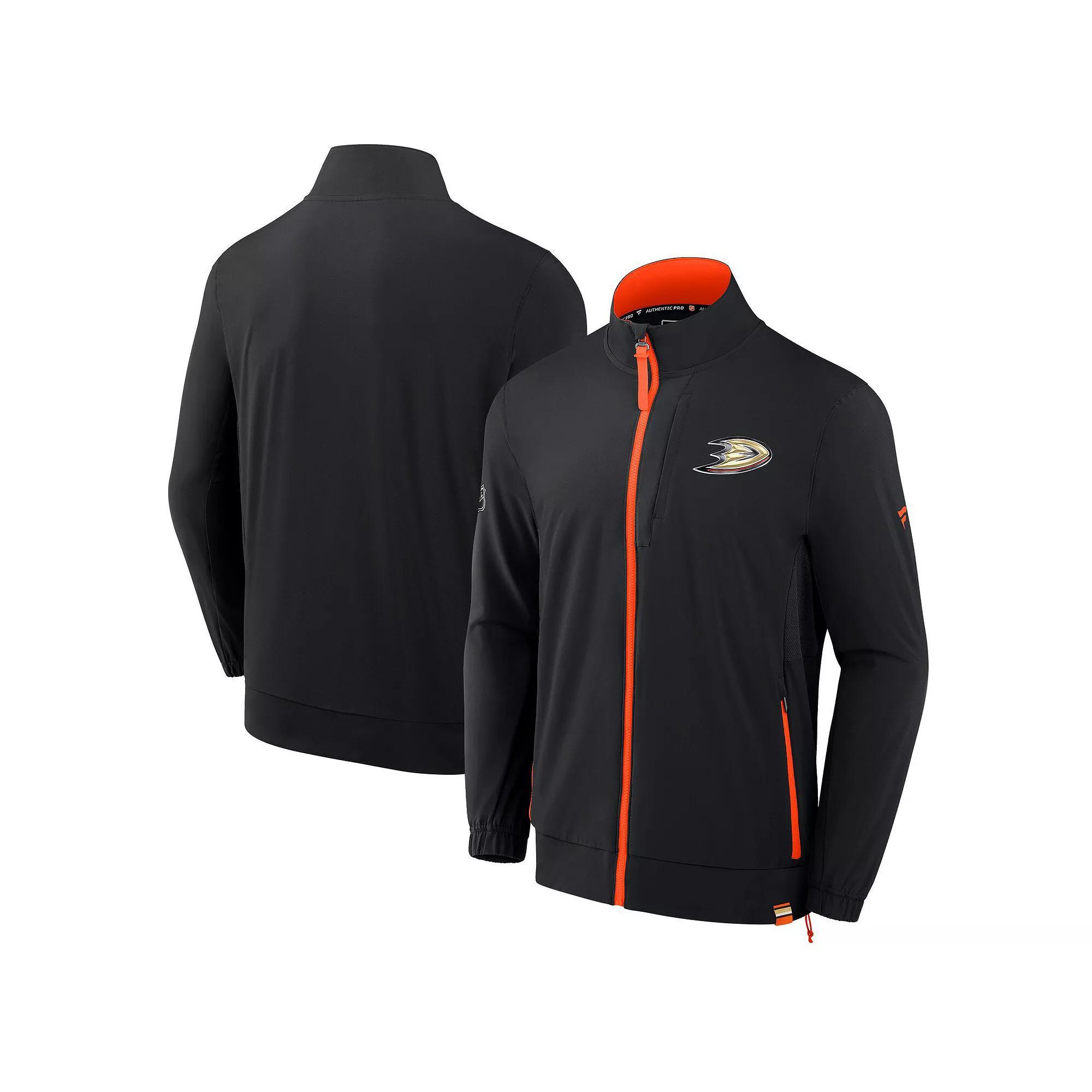 Men's Fanatics  Black Anaheim Ducks Authentic Pro Rink Coaches Full-Zip Jacket, Size: Medium, Dks Black Product Image