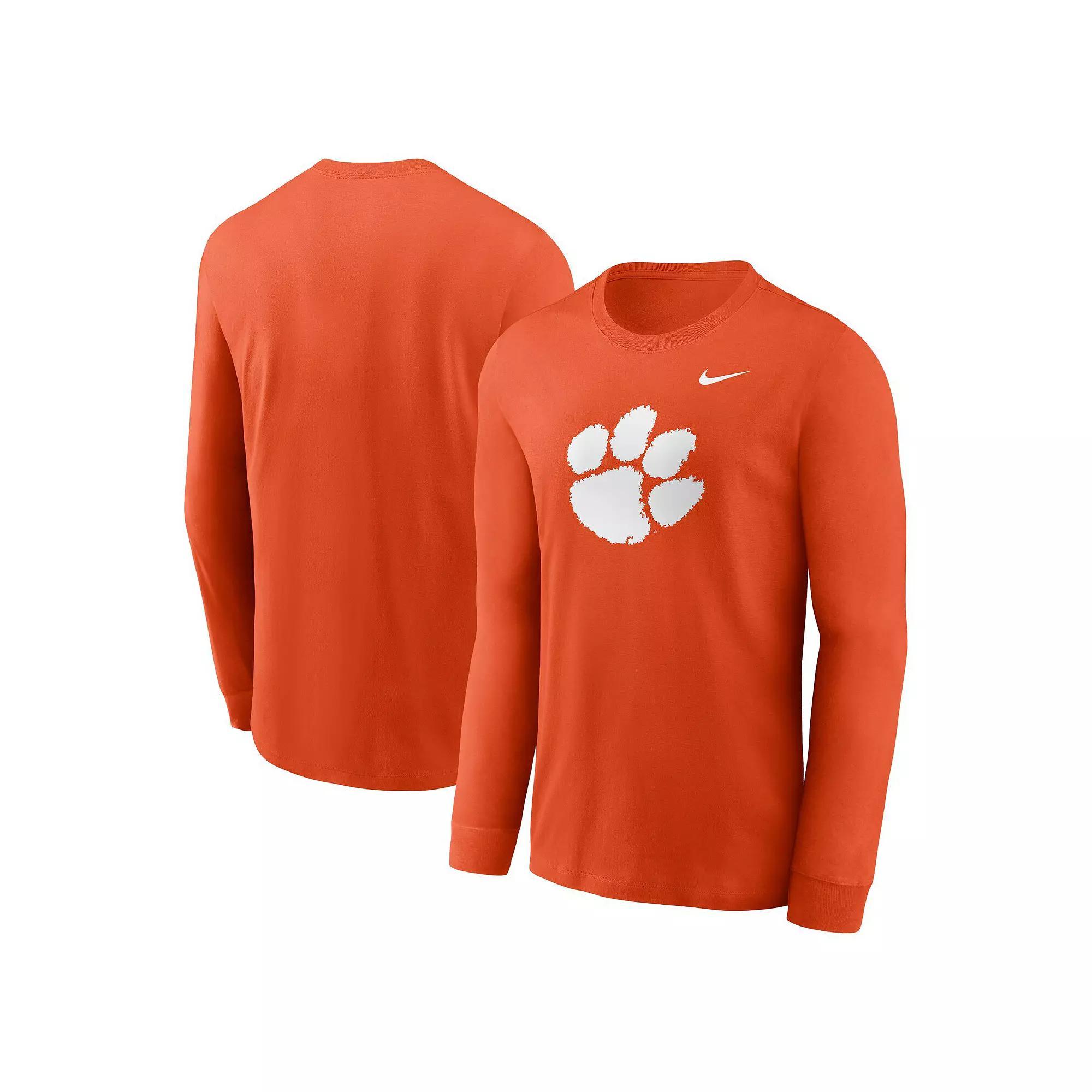 Men's Nike Orange Clemson Tigers Primary Logo Long Sleeve T-Shirt, Size: Large Product Image