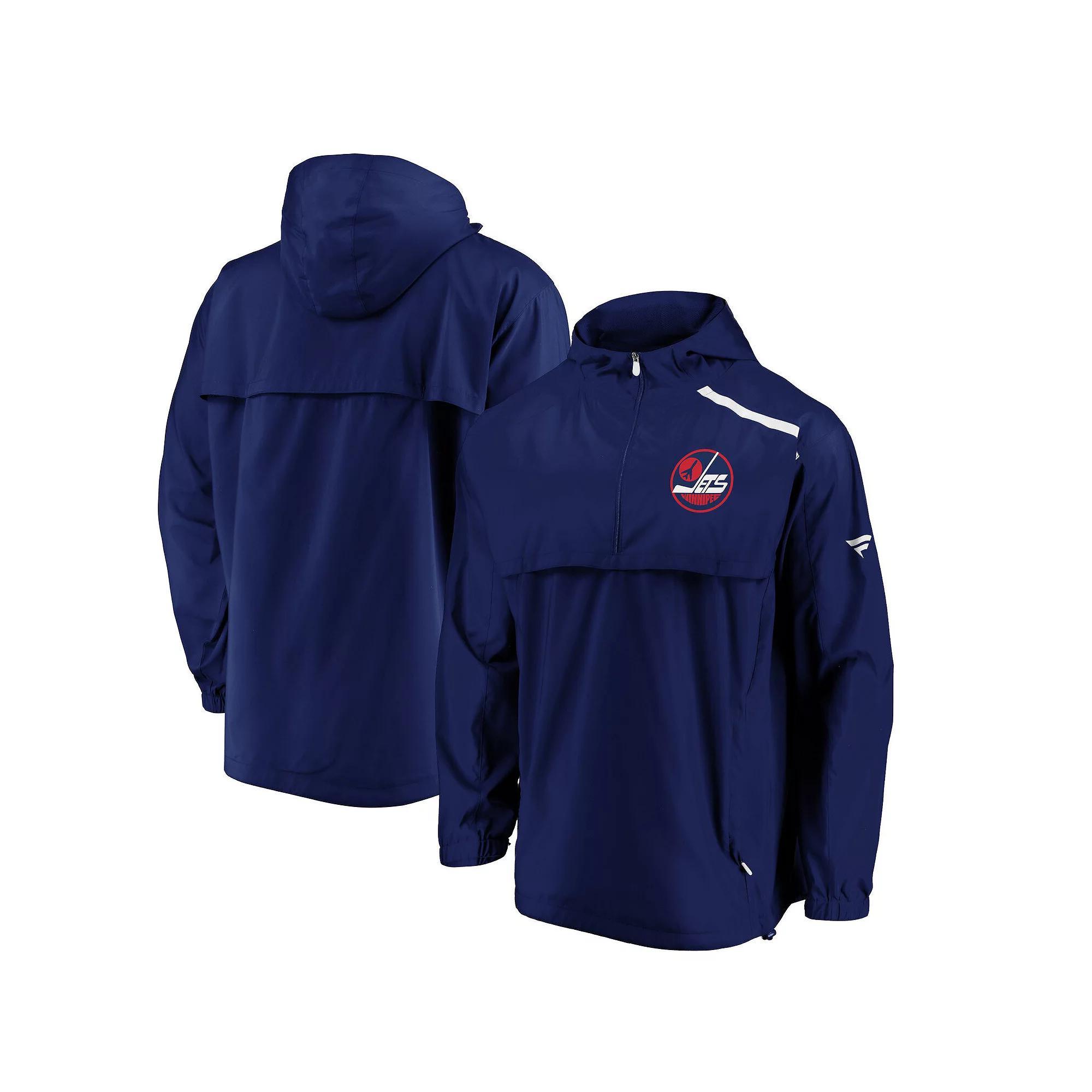 Men's Fanatics Branded Blue Winnipeg Jets Alternate Logo Rinkside Mock Full-Zip Jacket, Size: 3XL, Jts Blue Product Image