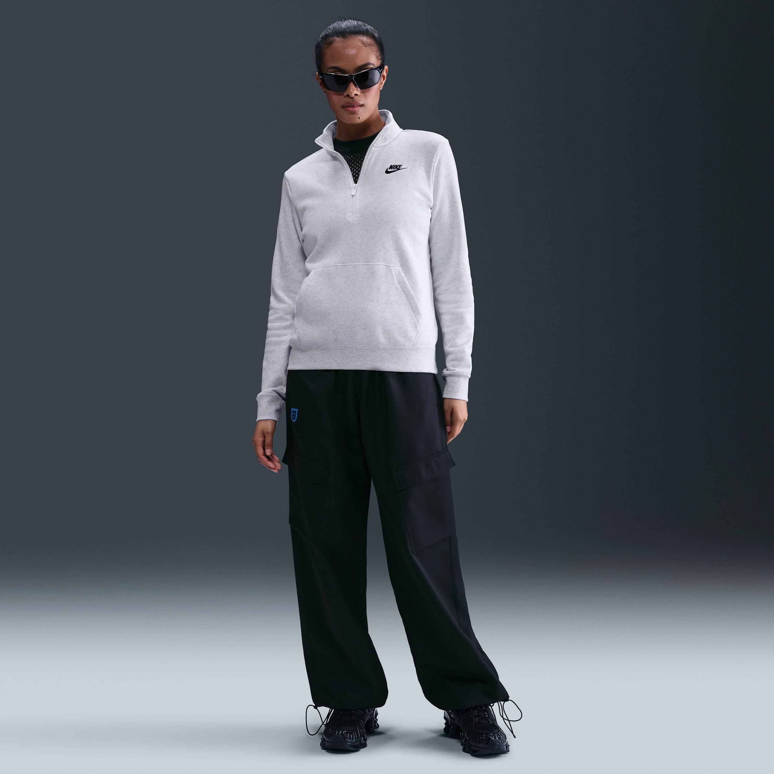 Womens Nike Sportswear Club Fleece Quarter-Zip Sweatshirt Birch Grey Product Image