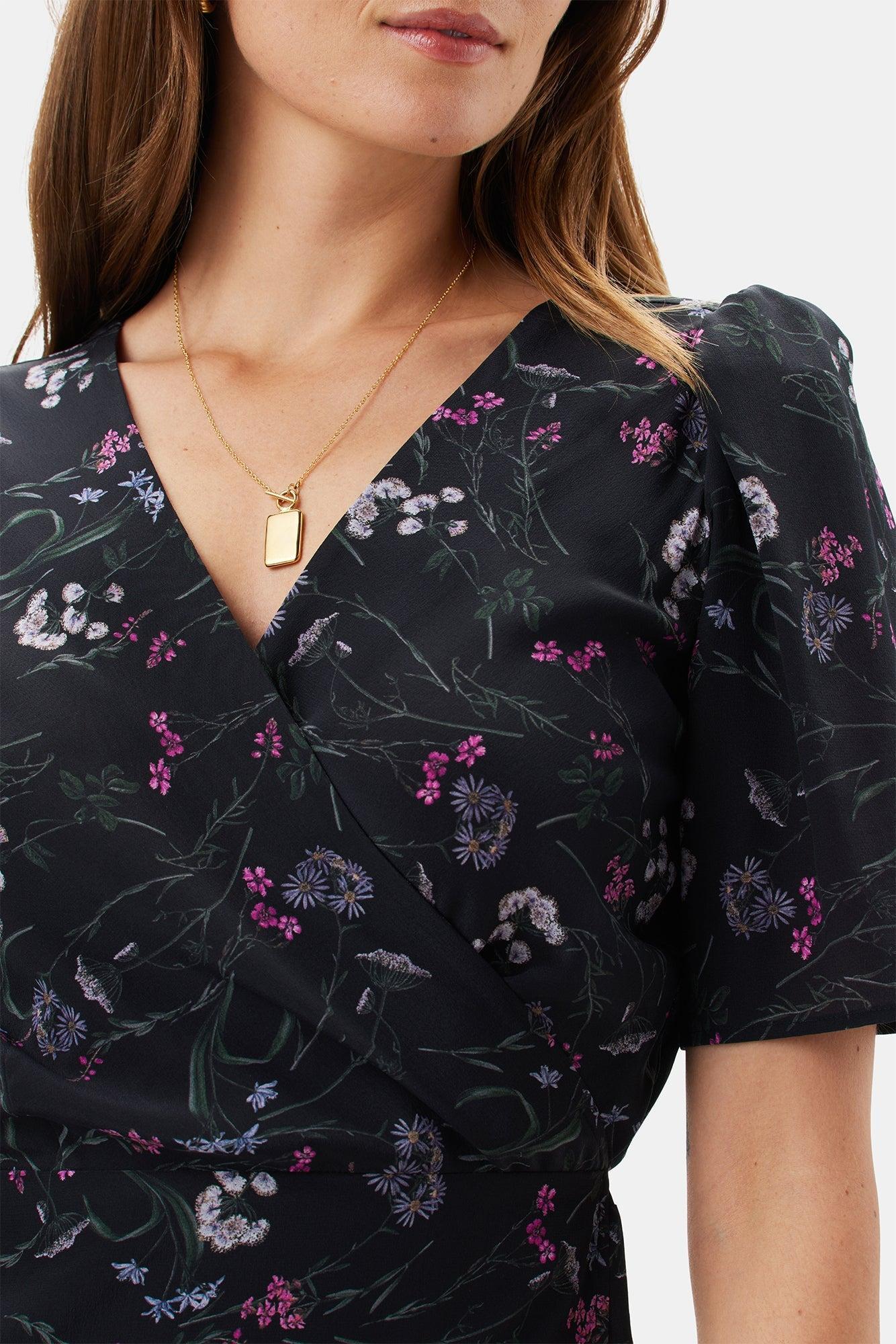 Nicolette Washable Silk Dress - Caroline Black - ReAmour Product Image