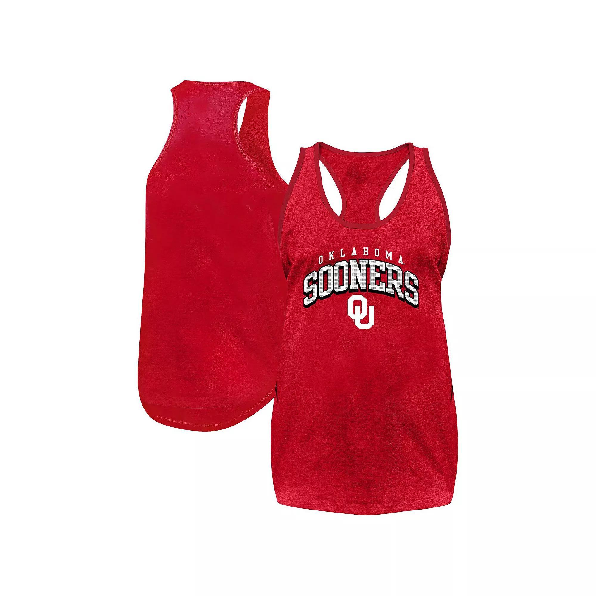 Women's Fanatics Crimson Oklahoma Sooners Plus Size Rhinestone Tank Top, Size: 1XL, Red Product Image