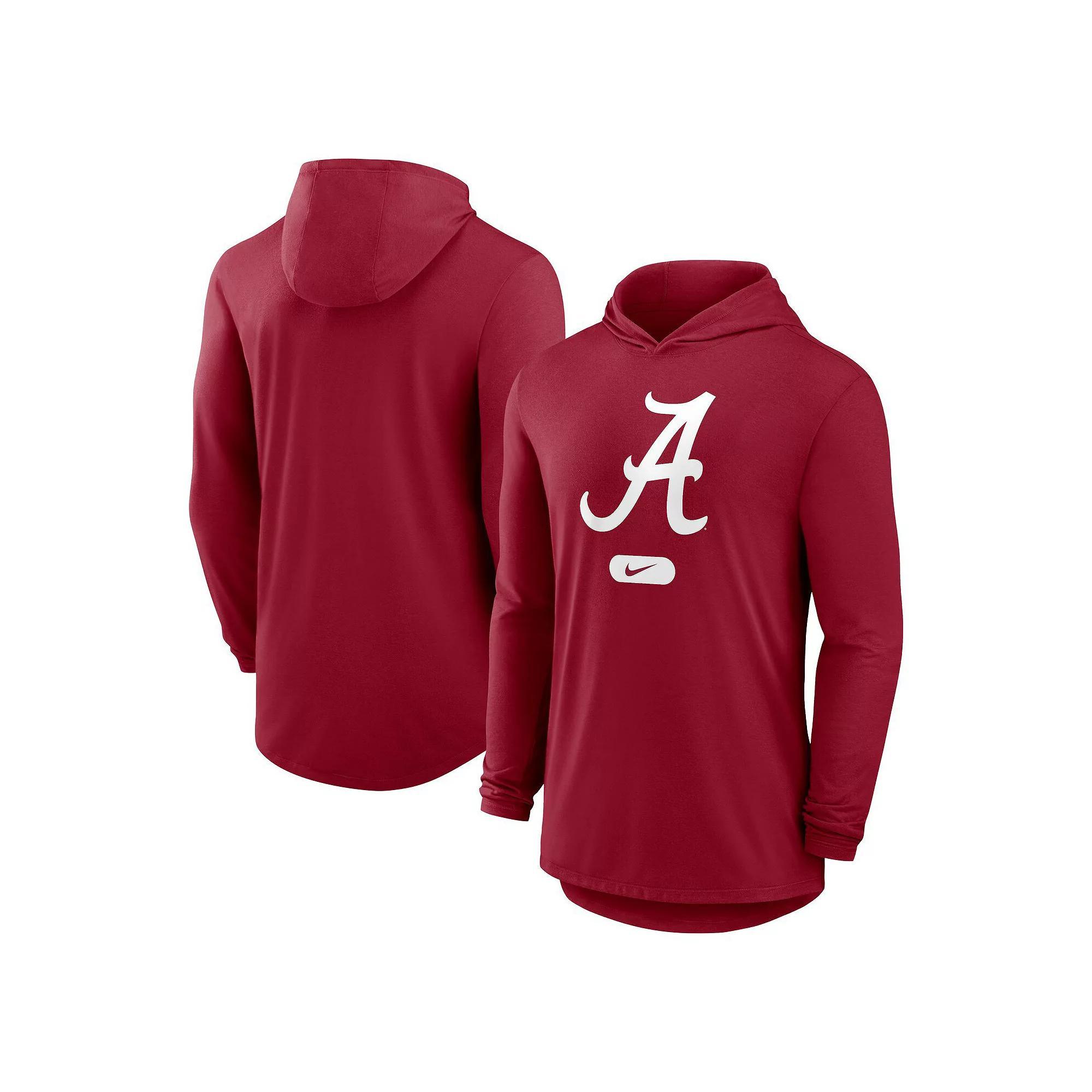 Men's Nike Crimson Alabama Crimson Tide Lightweight Performance Long Sleeve Hoodie T-Shirt, Size: XL, Red Product Image