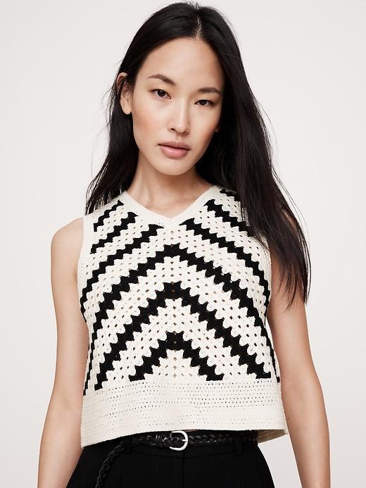 Embroidered Cotton Crochet Top Product Image