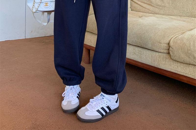 Drawstring Waist Heart Embroidered Sweatpants Product Image