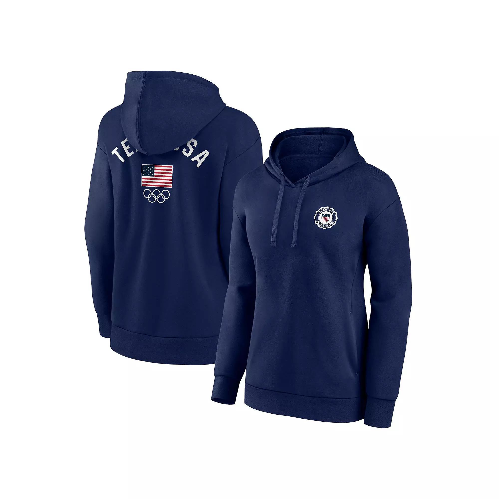 Women's Fanatics Branded Navy Team USA Arched Insignia Pullover Hoodie, Size: 2XL, Usa Blue Product Image