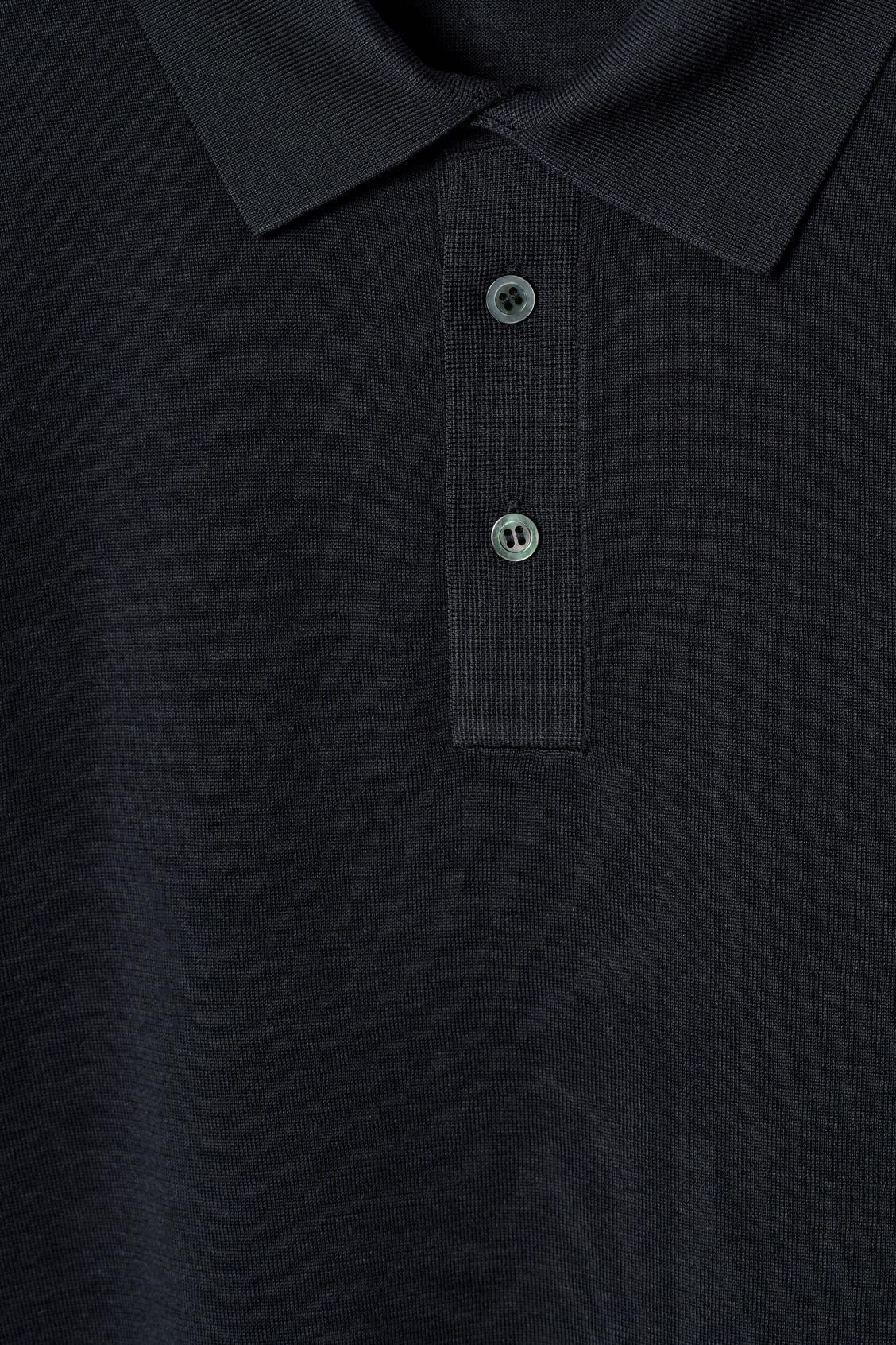 SLIM KNITTED SILK POLO SHIRT Product Image