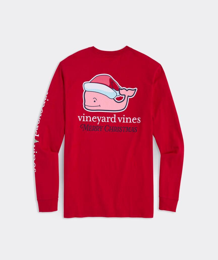 Santa Whale Long-Sleeve Pocket Tee Product Image