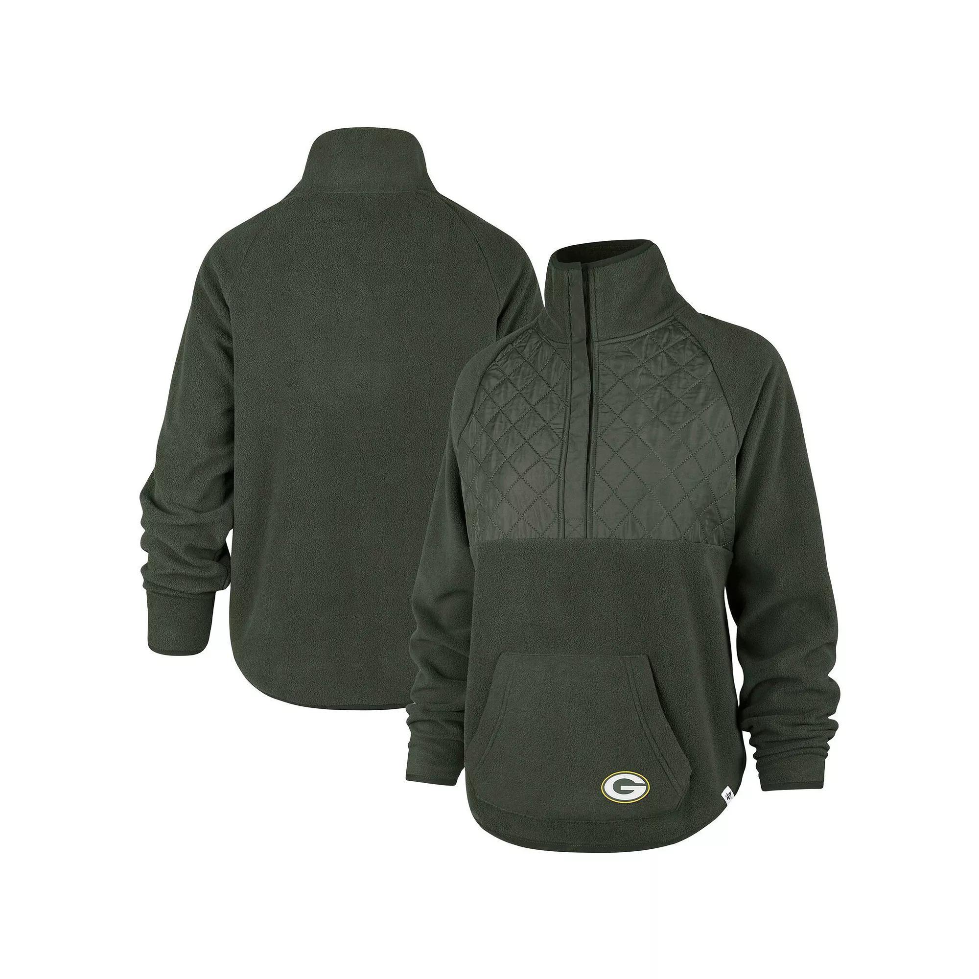 Women's '47 Green Green Bay Packers Vail Half-Zip Pullover, Size: Large Product Image
