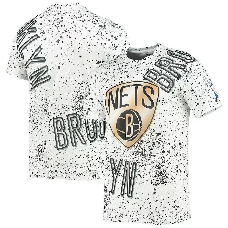 Mens FISLL Brooklyn Nets Gold Foil Splatter Print T-Shirt Product Image