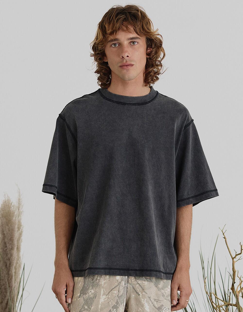 RSQ Mens Vintage Wash Boxy Tee - OLIVE Product Image