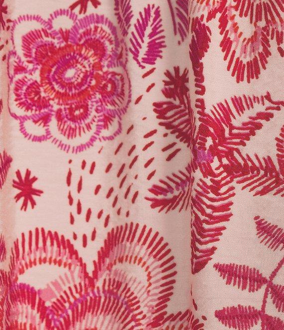 TCEC Floral Print Embroidered Sailor Collared Button Front Dress Product Image