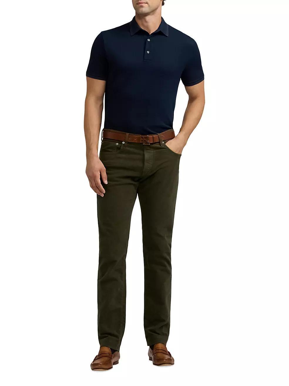 Mens Standard-Fit Lisle Polo Shirt Product Image