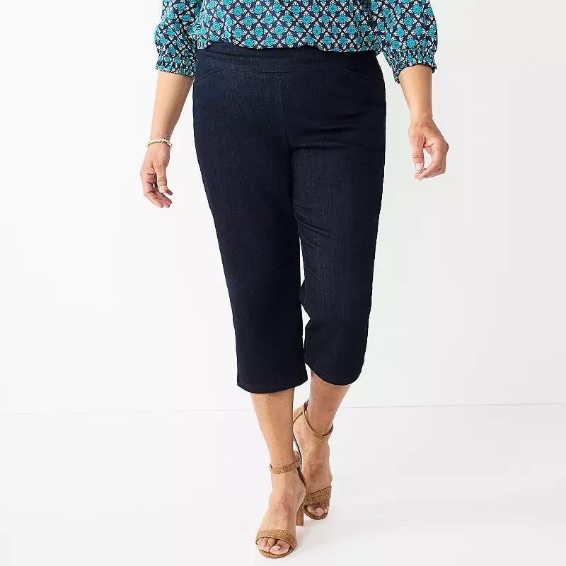 Plus Size Croft & Barrow® Effortless Stretch Capri Pants, Women's, Size: 16 W, Blue Product Image