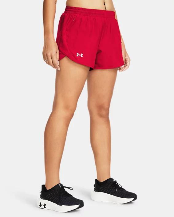 Women's Under Armour Fly-By Shorts, Size: Small, Red Product Image