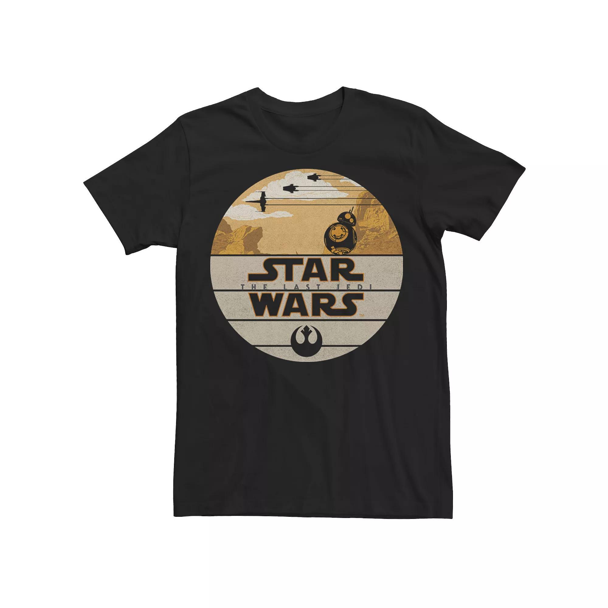 Mens Star Wars Last Jedi BB-8 Retro Desert Roll Badge Tee Product Image