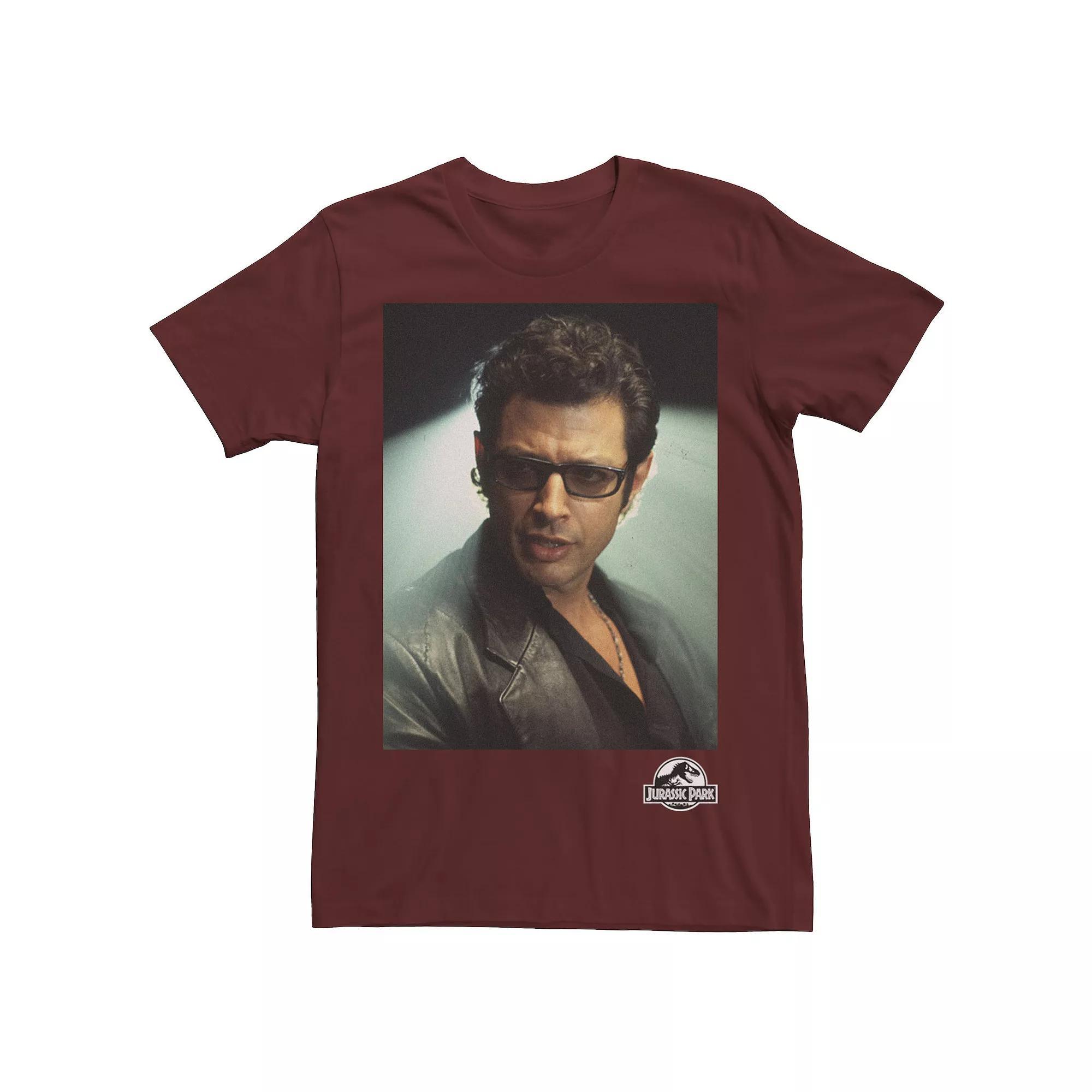 Mens Jurassic Park Ian Malcolm Head Shot Photo Graphic Tee Red Product Image