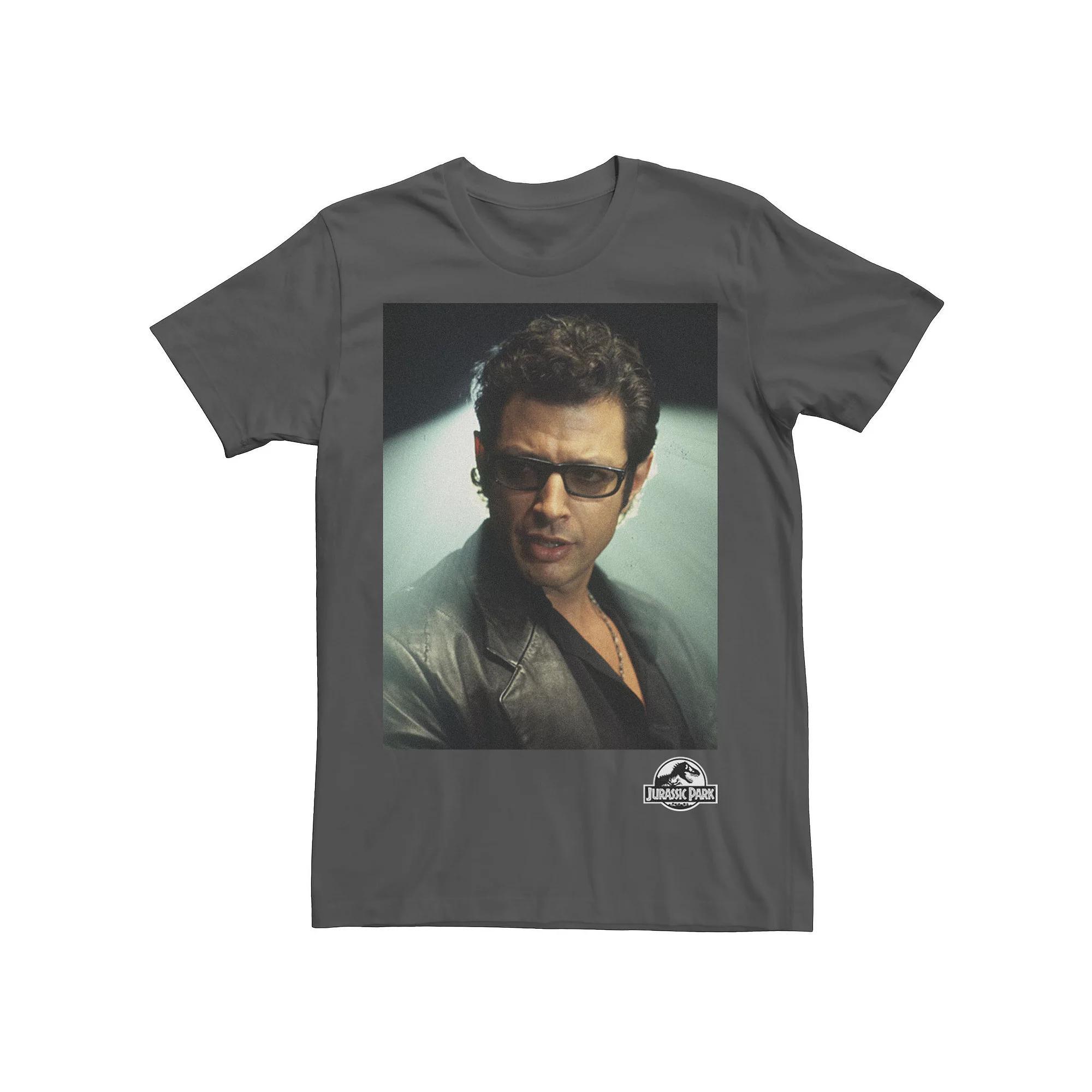 Mens Jurassic Park Ian Malcolm Head Shot Photo Graphic Tee Red Product Image
