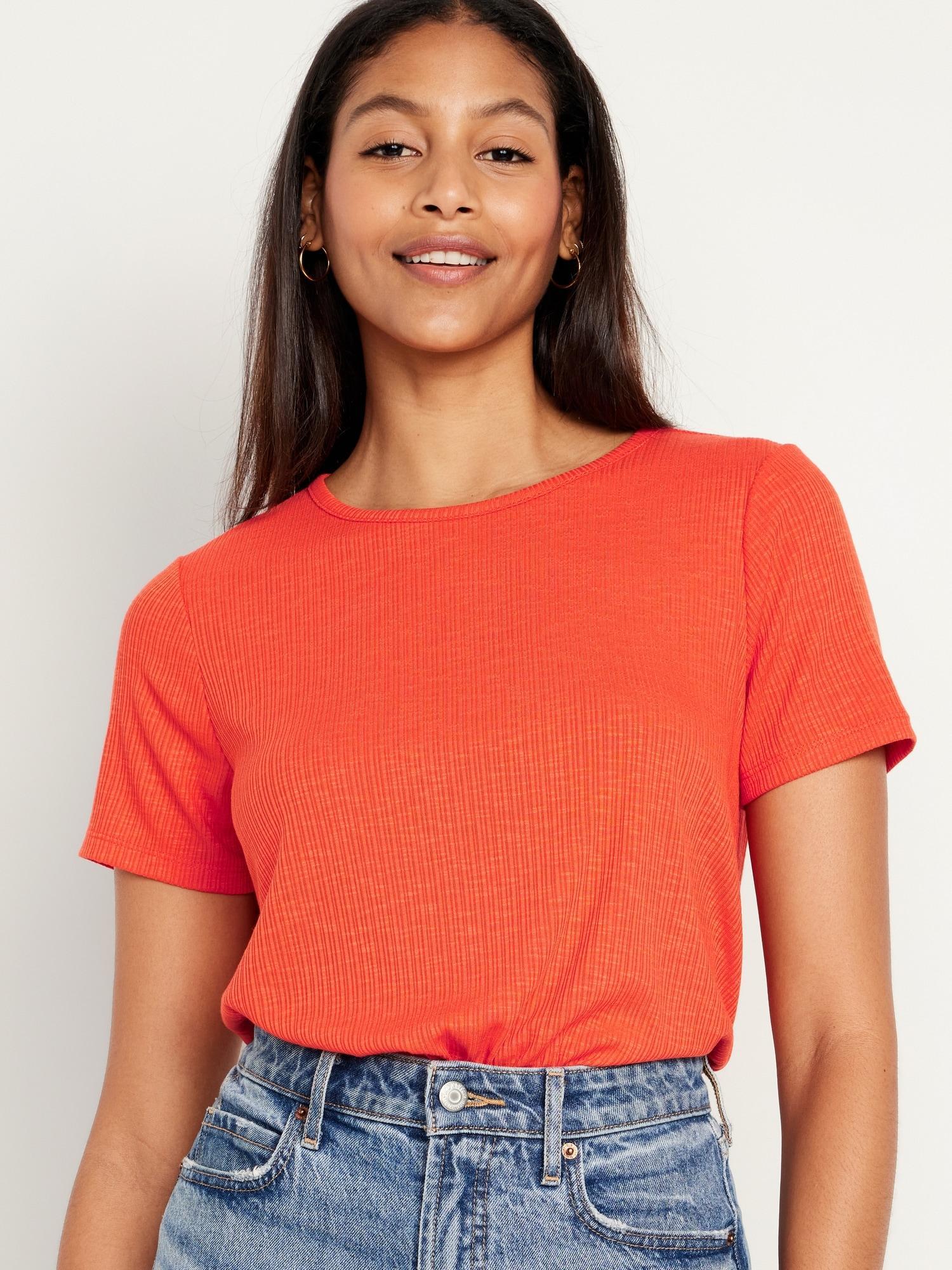 Luxe Ribbed Slub-Knit T-Shirt Product Image